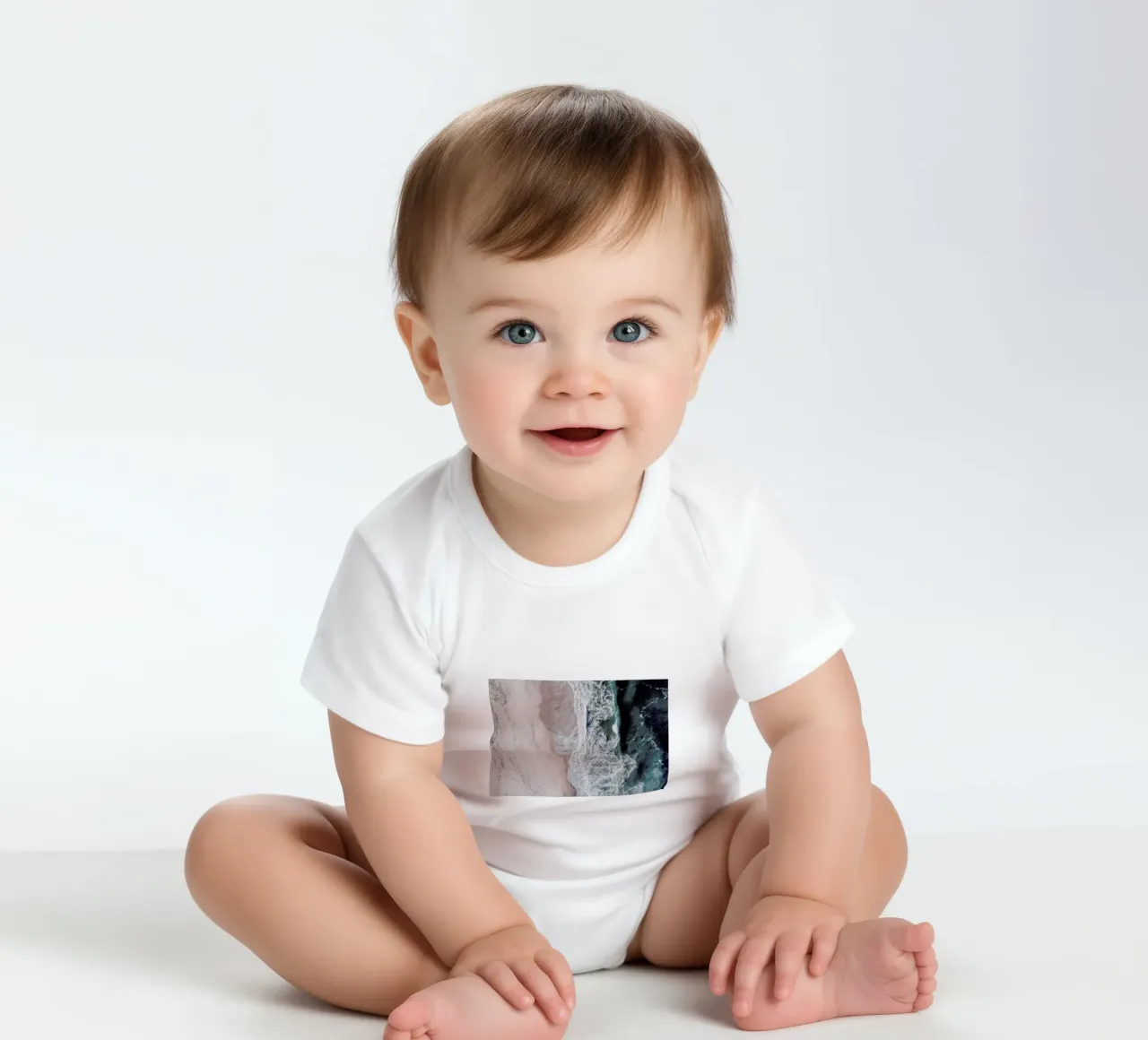 Crashing Waves body neonato maniche corte da Ingrid Beddoes