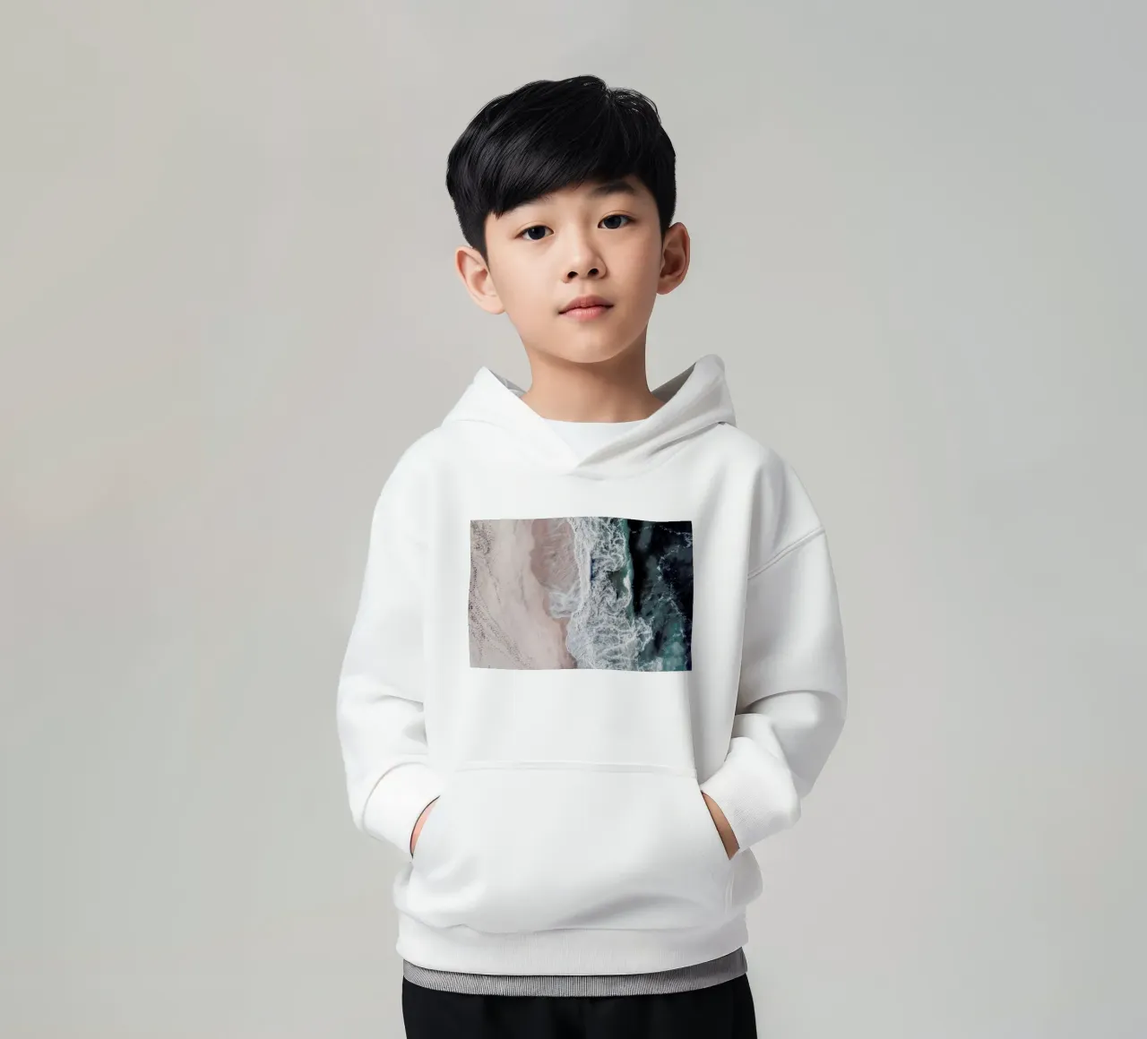 Crashing Waves felpa bambino con cappuccio da Ingrid Beddoes
