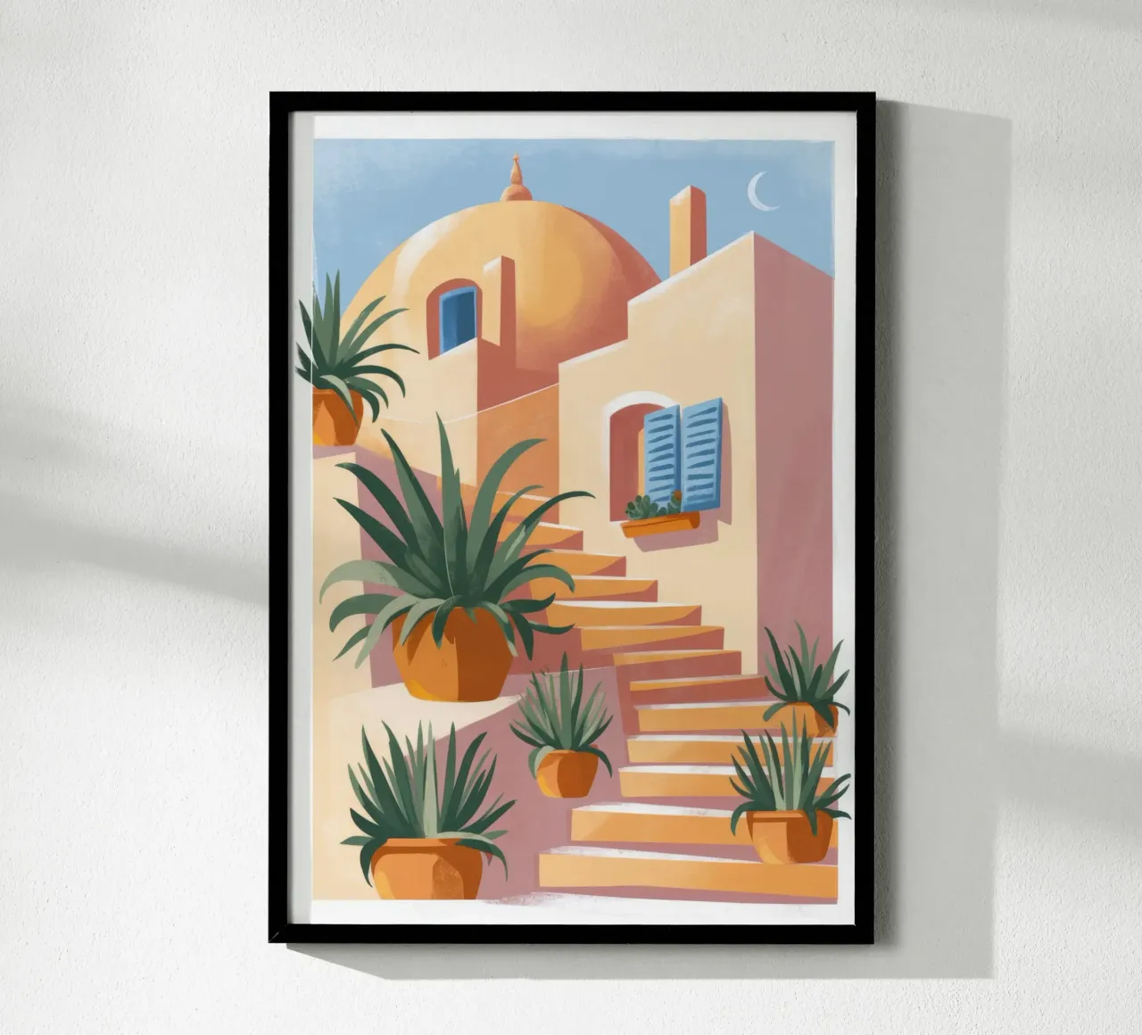Oasi con terrazza illuminata dal sole poster da Veiled Canvas