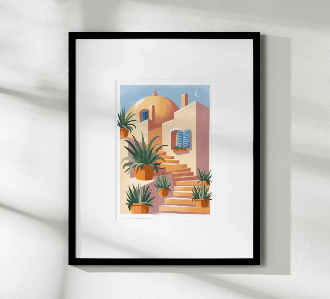 Oasi con terrazza illuminata dal sole poster da Veiled Canvas