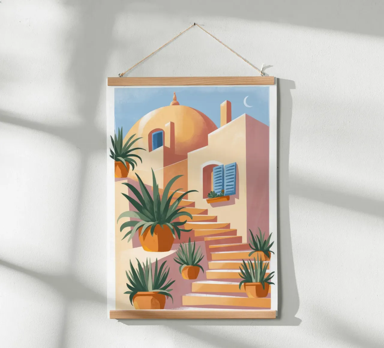Oasi con terrazza illuminata dal sole poster da Veiled Canvas