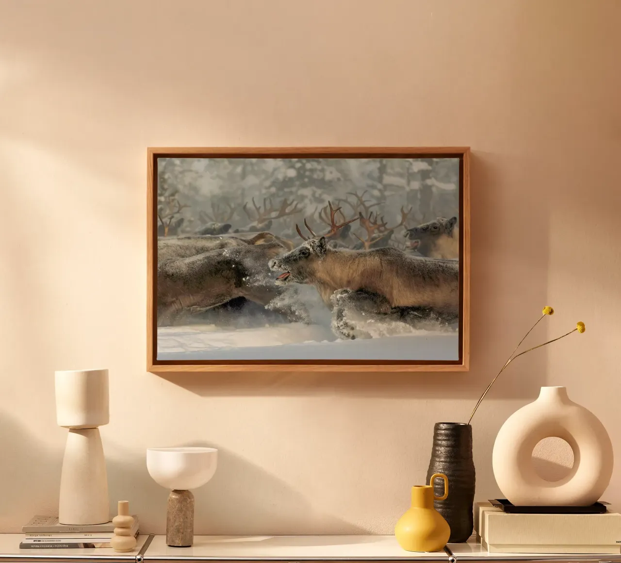 Reindeers III - Patrik Minar tela con Cornice a cassetta da Pictufy