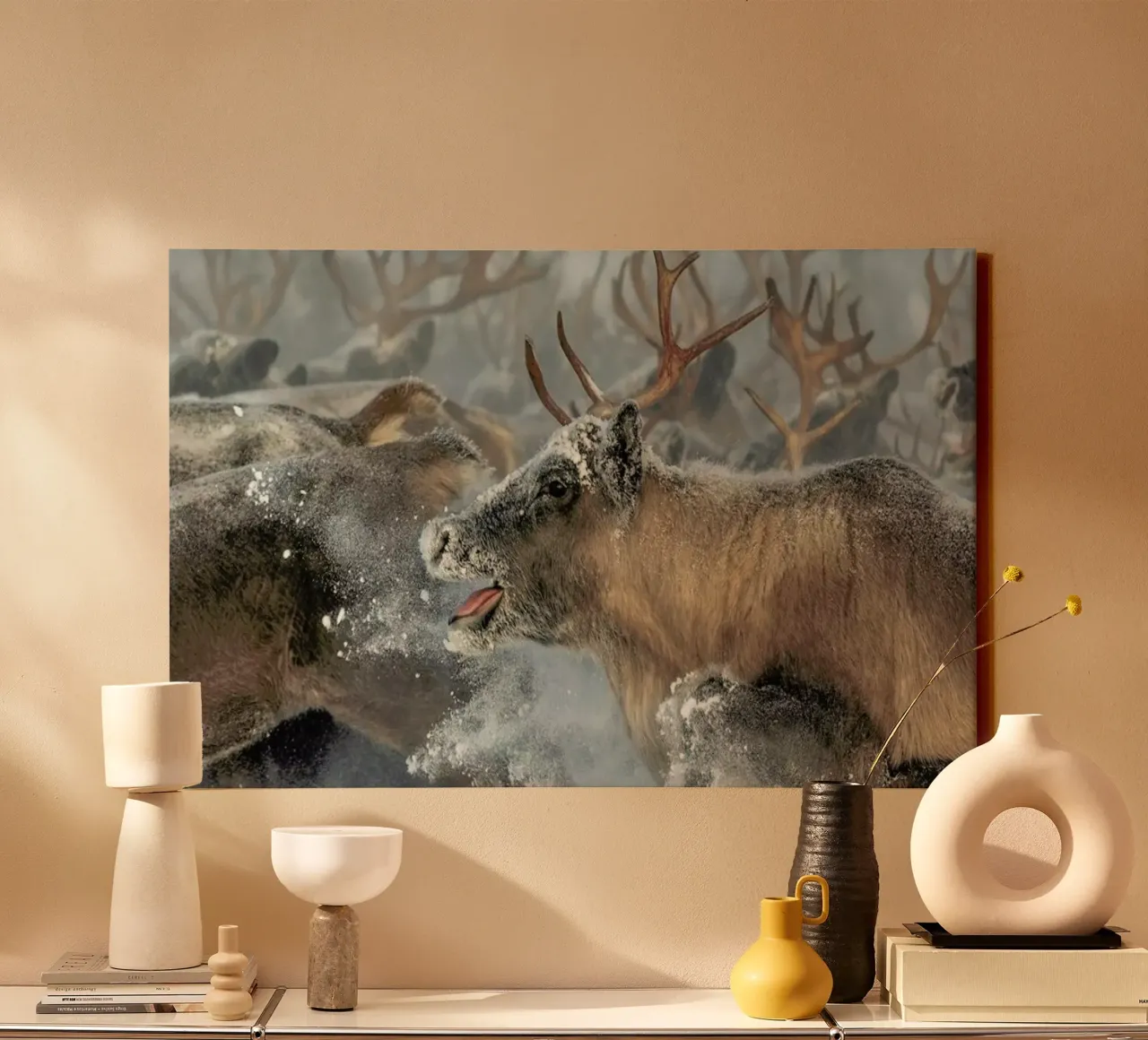 Reindeers III - Patrik Minar tela con Cornice a cassetta da Pictufy