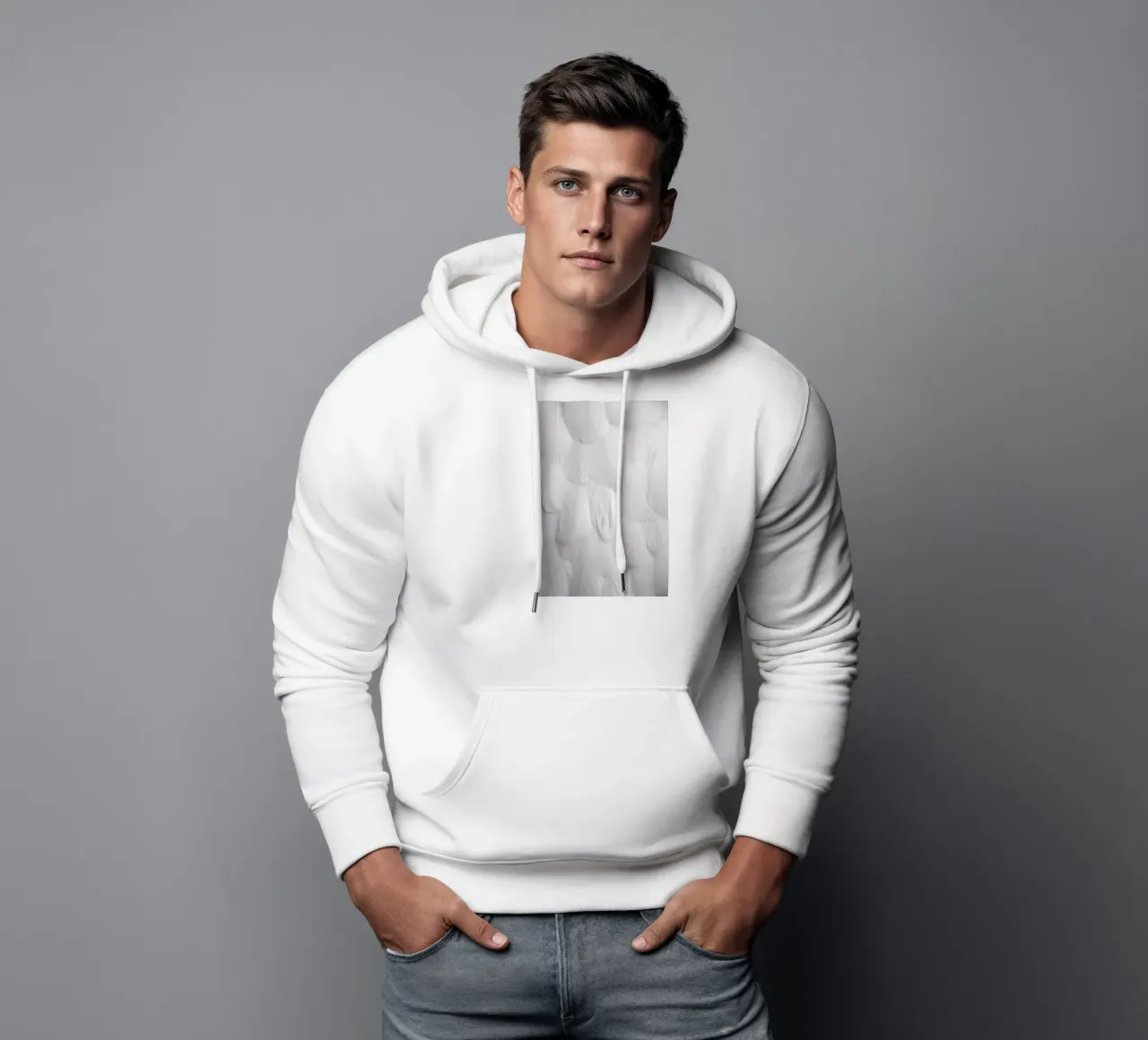 Soft White Feathers felpa con cappuccio da Studio Nahili