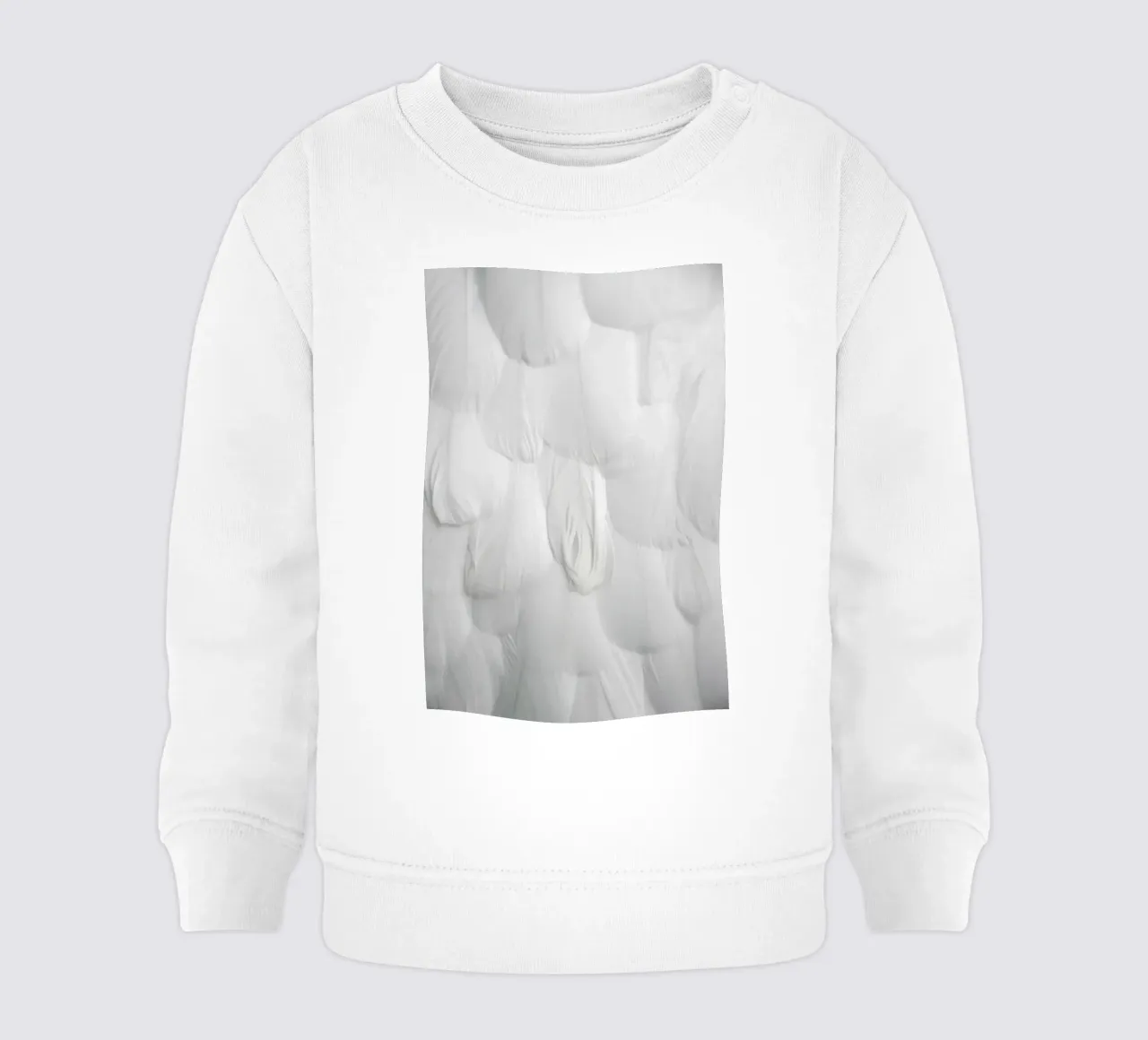 Soft White Feathers baby sweatshirt by Studio Nahili