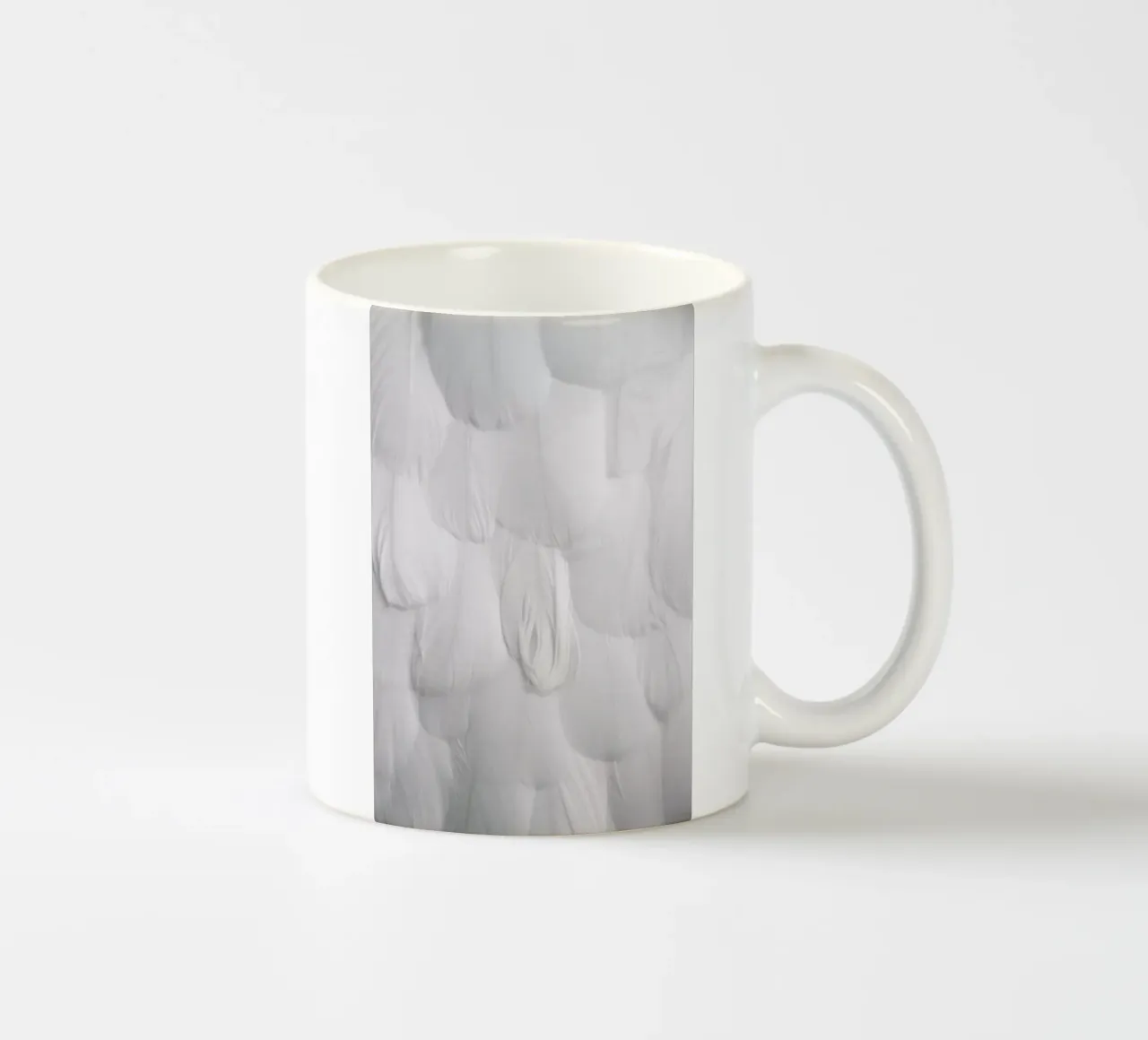 Soft White Feathers ceramic mug by Studio Nahili