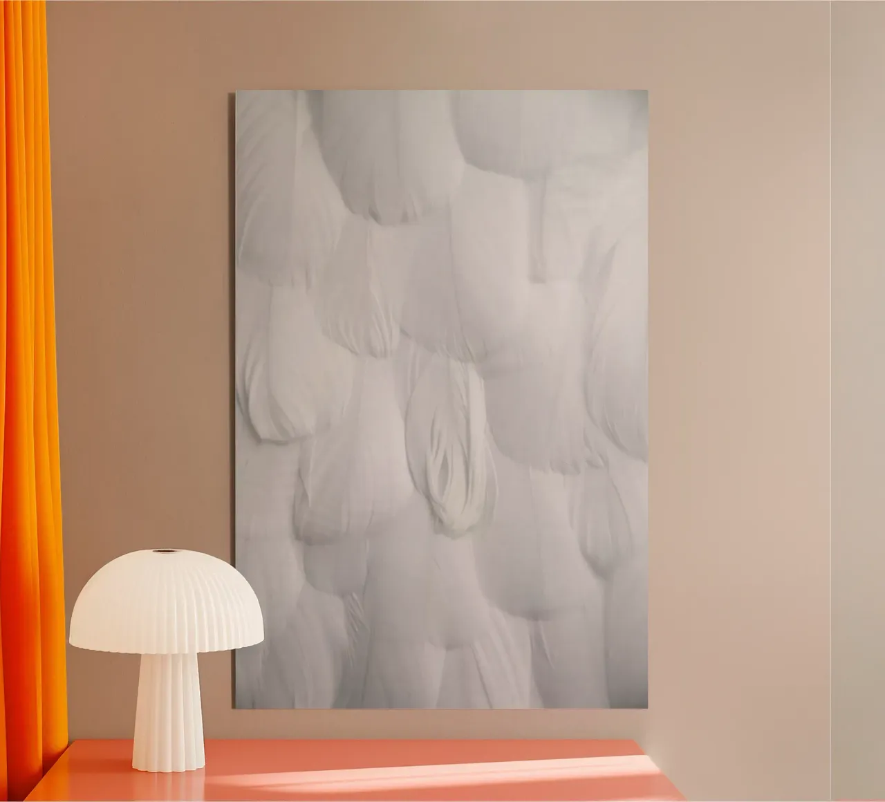 Soft White Feathers alluminio dibond da Studio Nahili