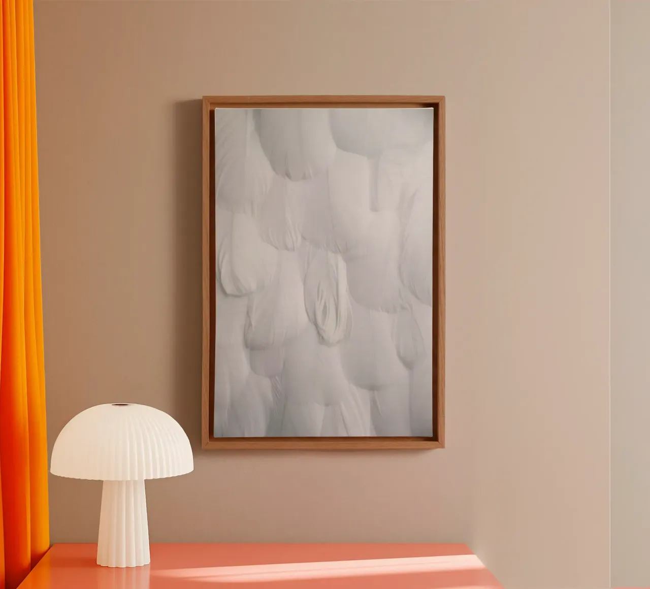 Soft White Feathers tela con Cornice a cassetta da Studio Nahili