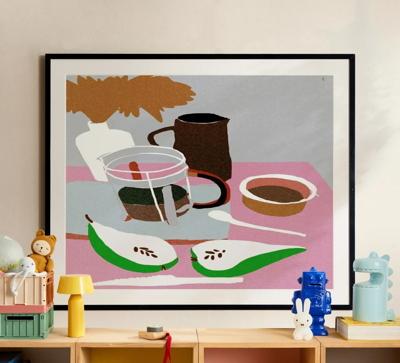 Stillleben Frühstück 2 poster con telaio in legno da Eva Wünsch