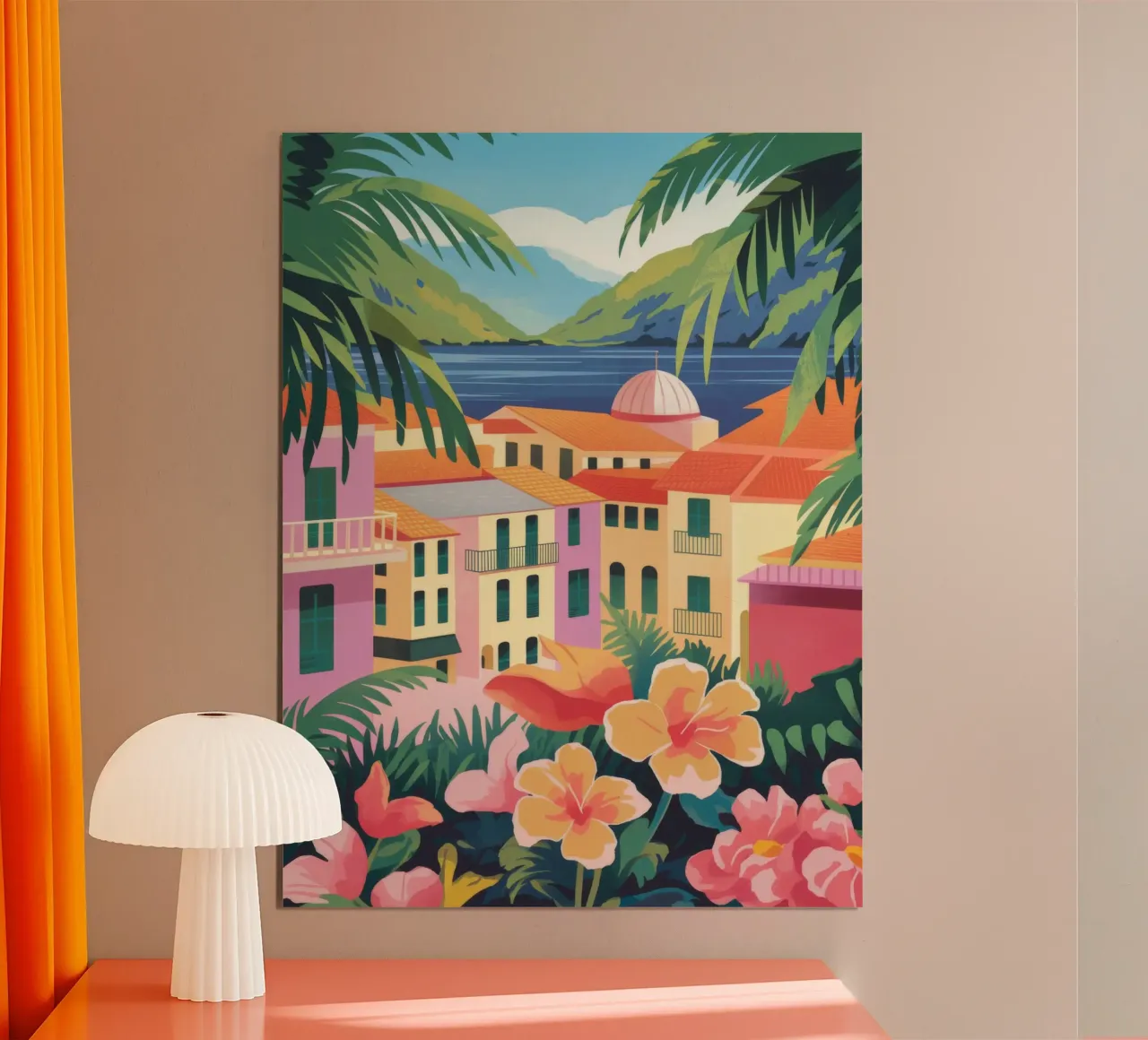 Coastal Paradise Vista poster con telaio in plastica da Veiled Canvas