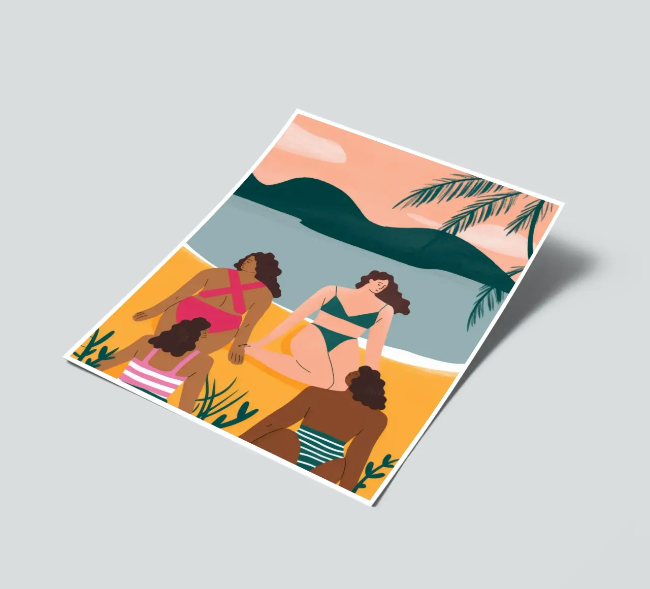 Serene Beach Gathering sticker sheet by Veiled Canvas