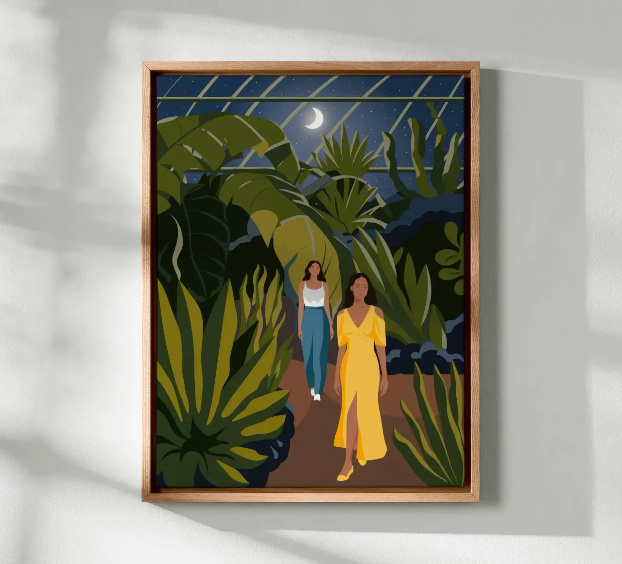 Moonlit Jungle Walk canvas met Baklijst van Veiled Canvas