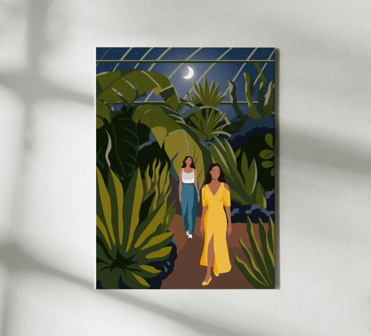 Moonlit Jungle Walk canvas met Baklijst van Veiled Canvas