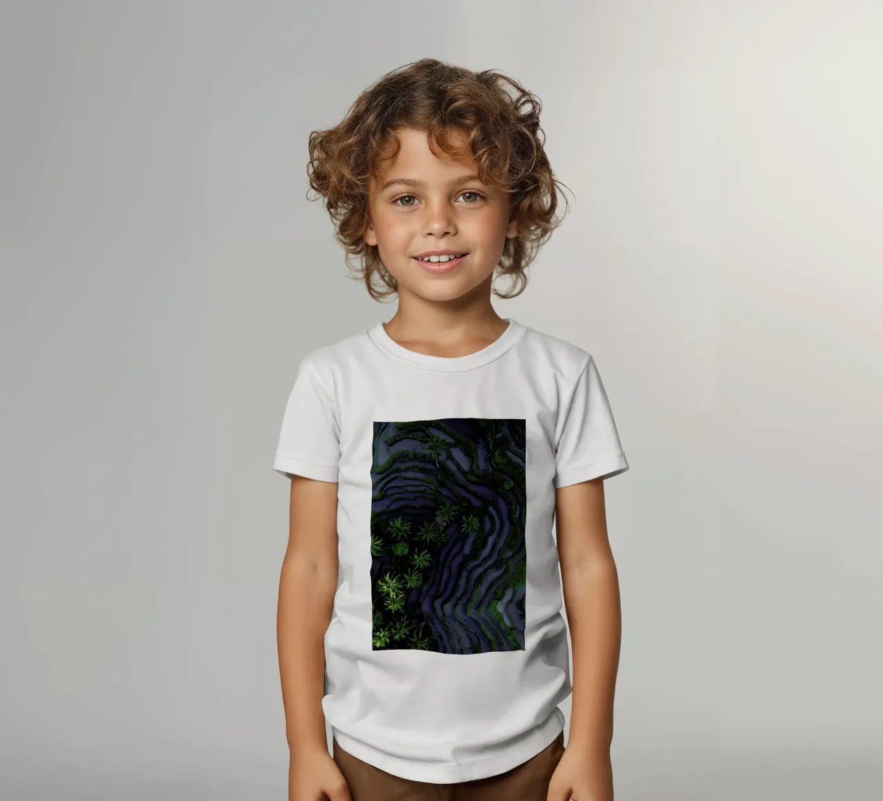 Tropical Risefields From Above kids t-shirt by Studio Nahili