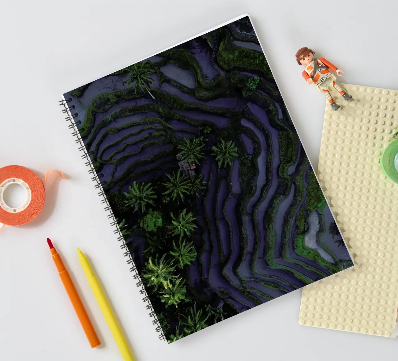 Tropical Risefields From Above spiral notebook by Studio Nahili