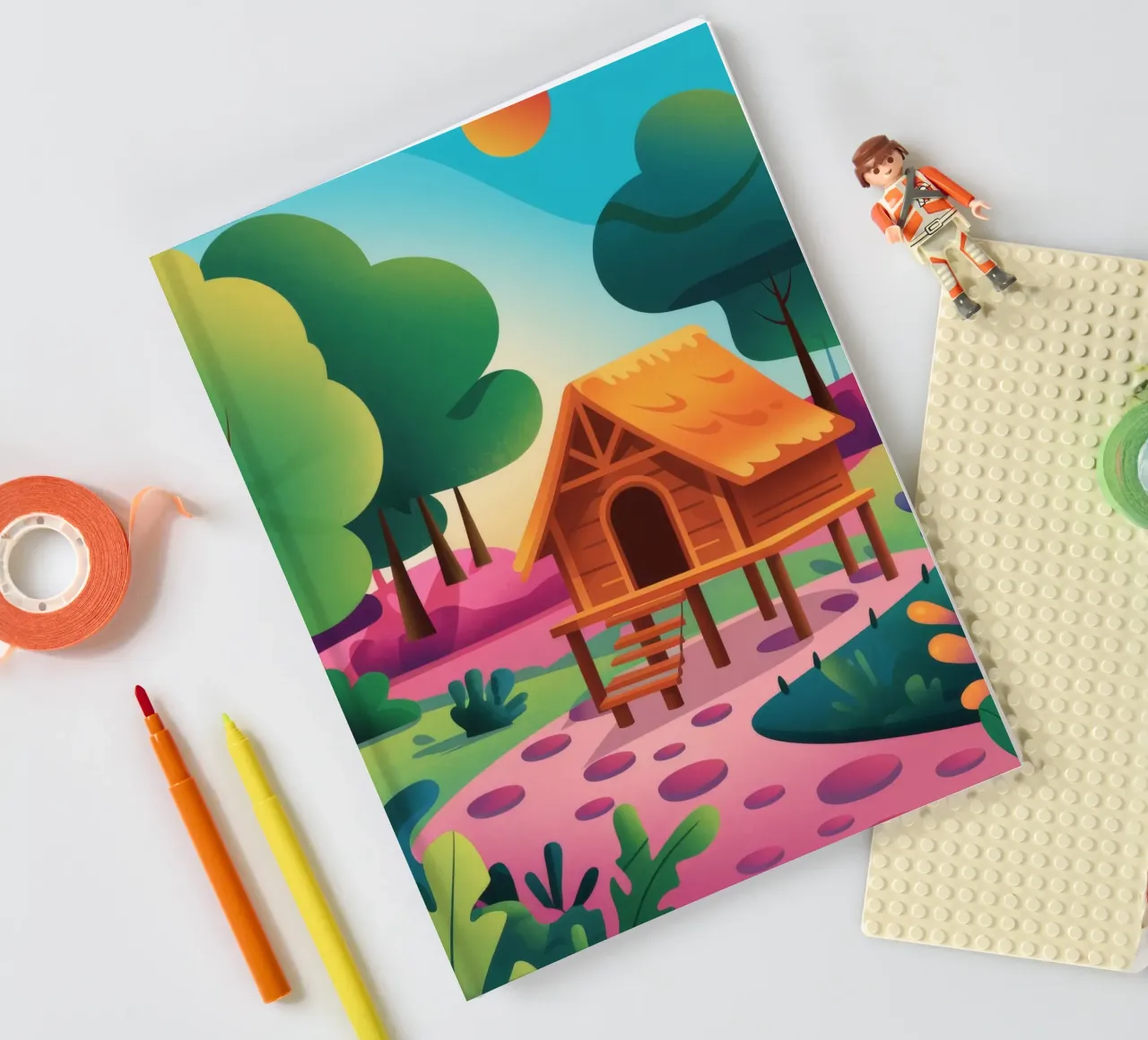 Retraite dans une forêt paisible carnet de notes de Veiled Canvas