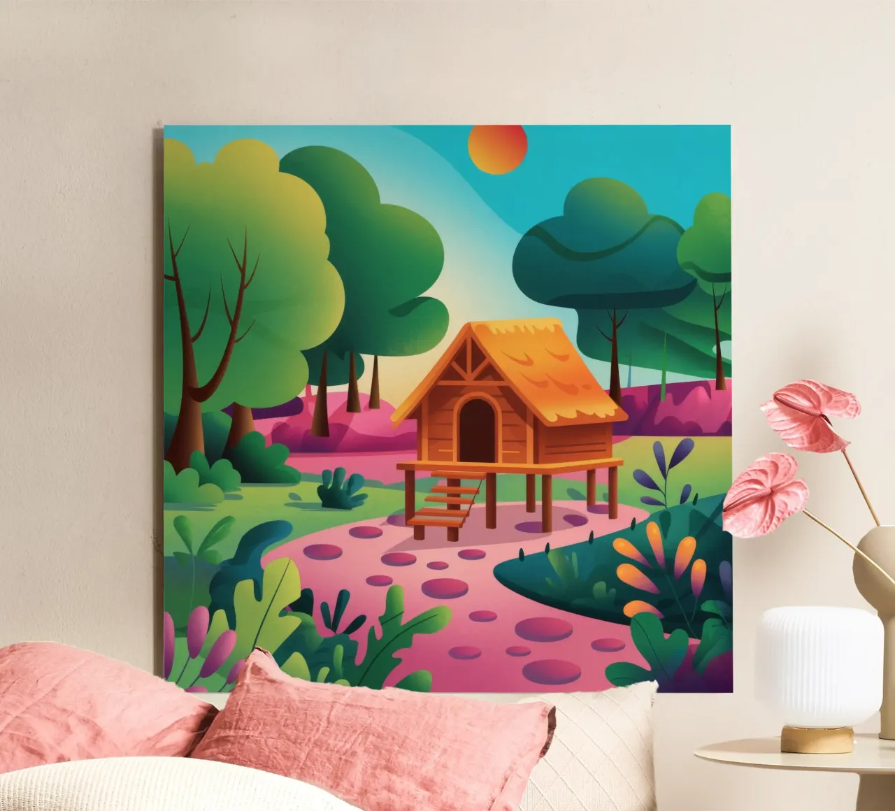 Tranquil Forest Retreat alu-dibond by Veiled Canvas