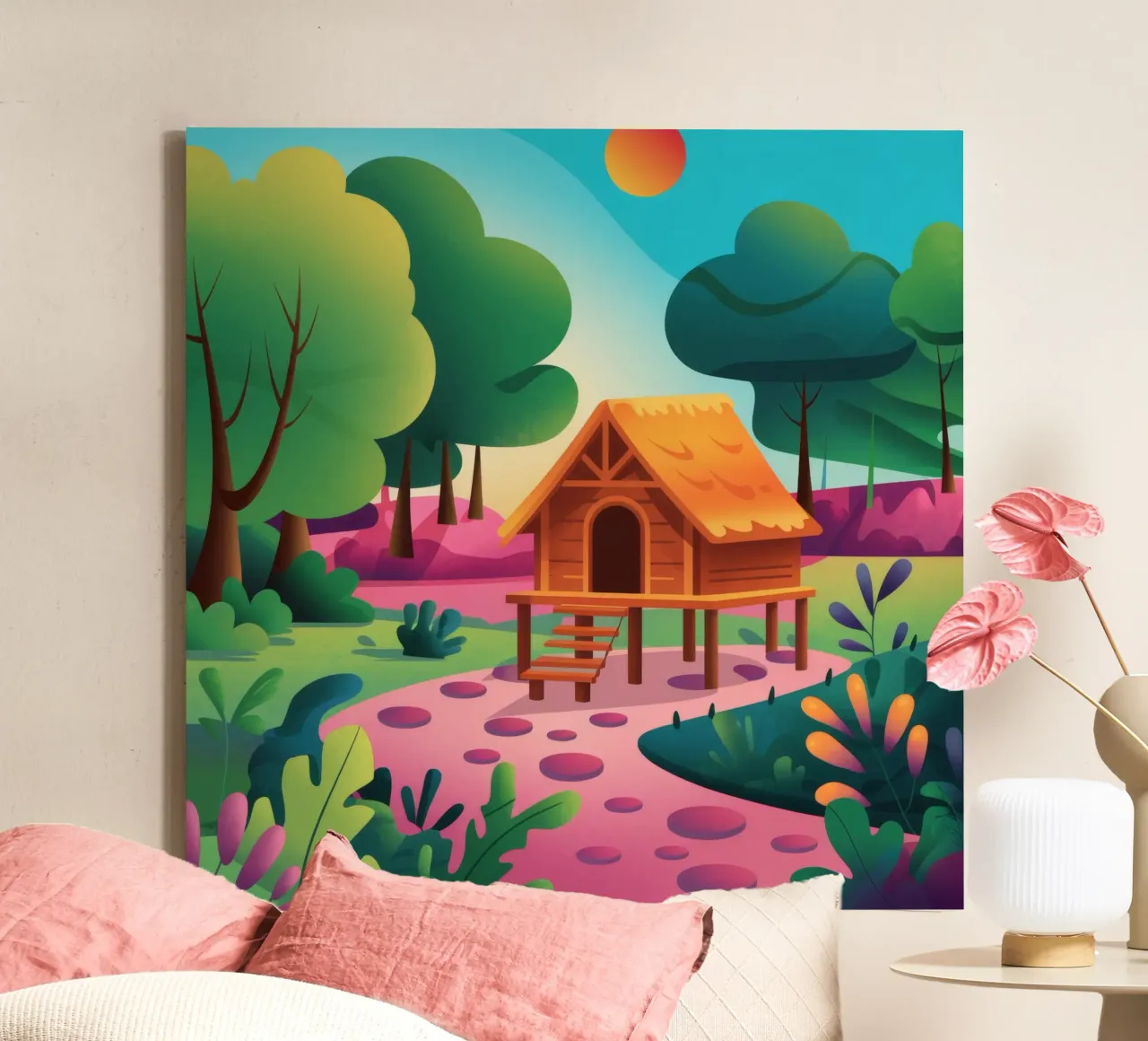 Rustig toevluchtsoord in het bos canvas van Veiled Canvas