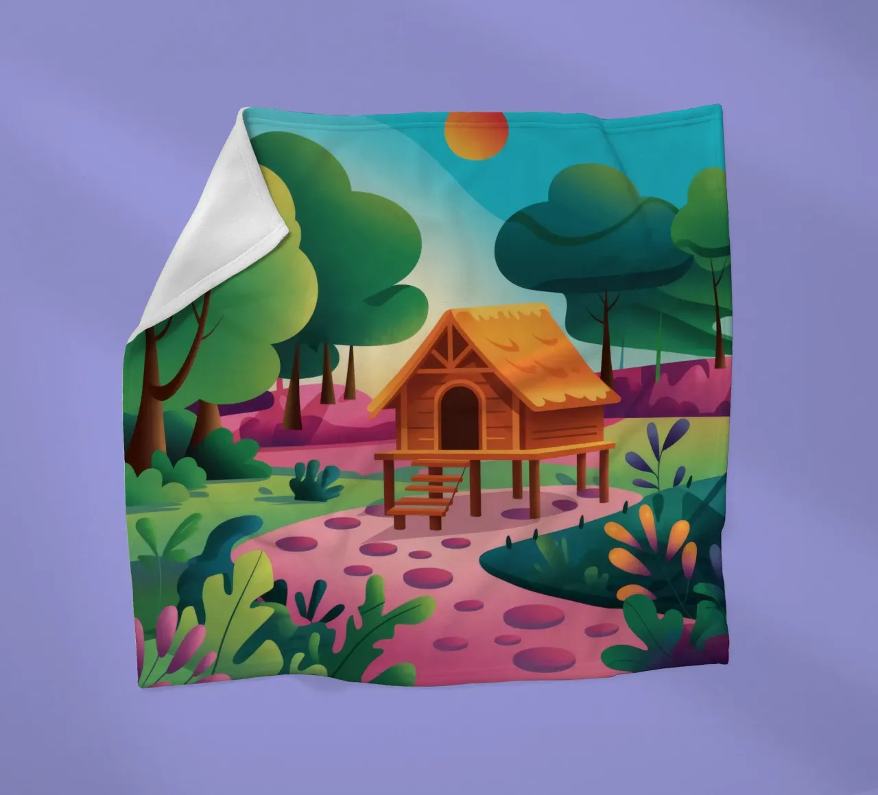 Ritiro nella foresta tranquilla coperta in pile da Veiled Canvas