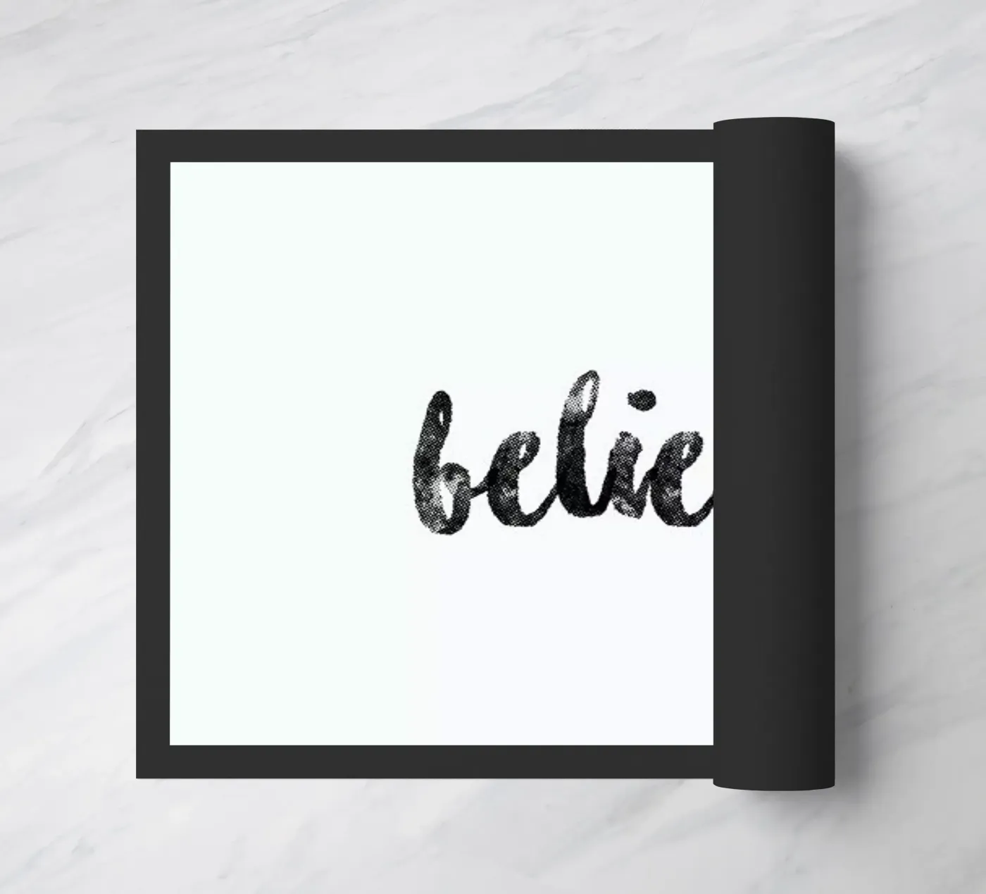 Believe deurmat van typed