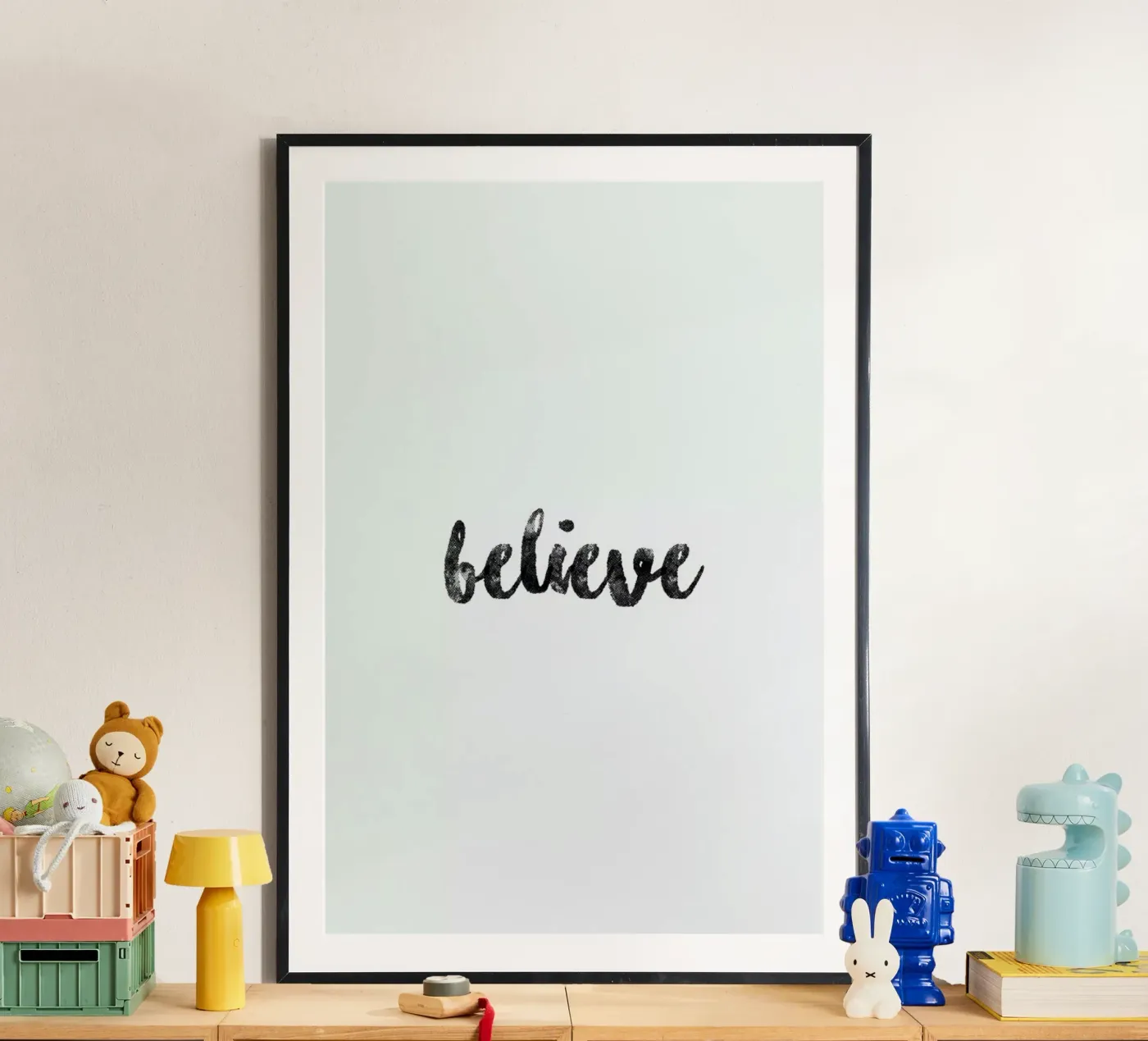 Believe poster van typed