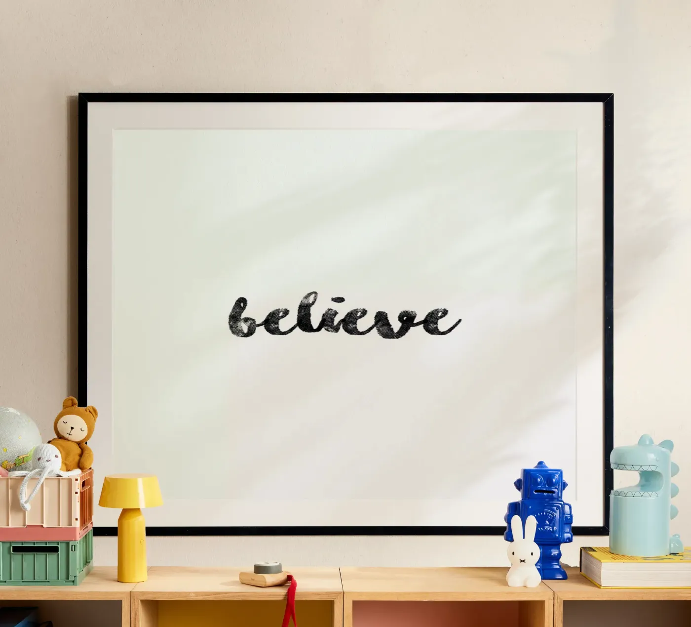 Believe poster van typed