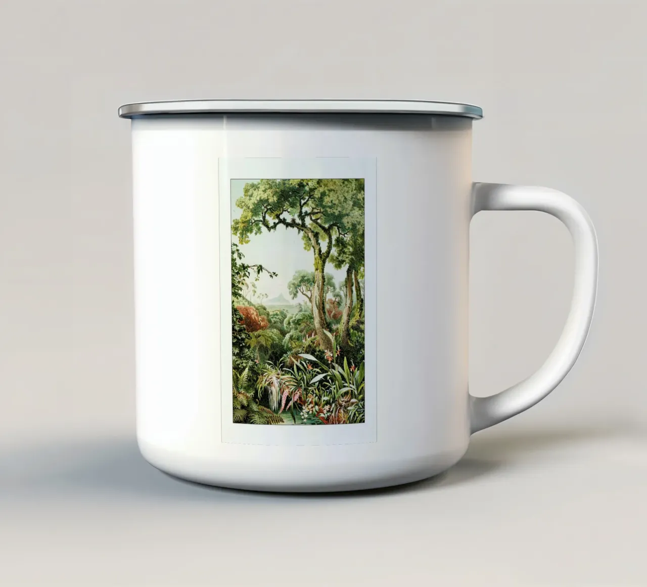 Botanical Forest taza de esmalte de Flora & Fauna