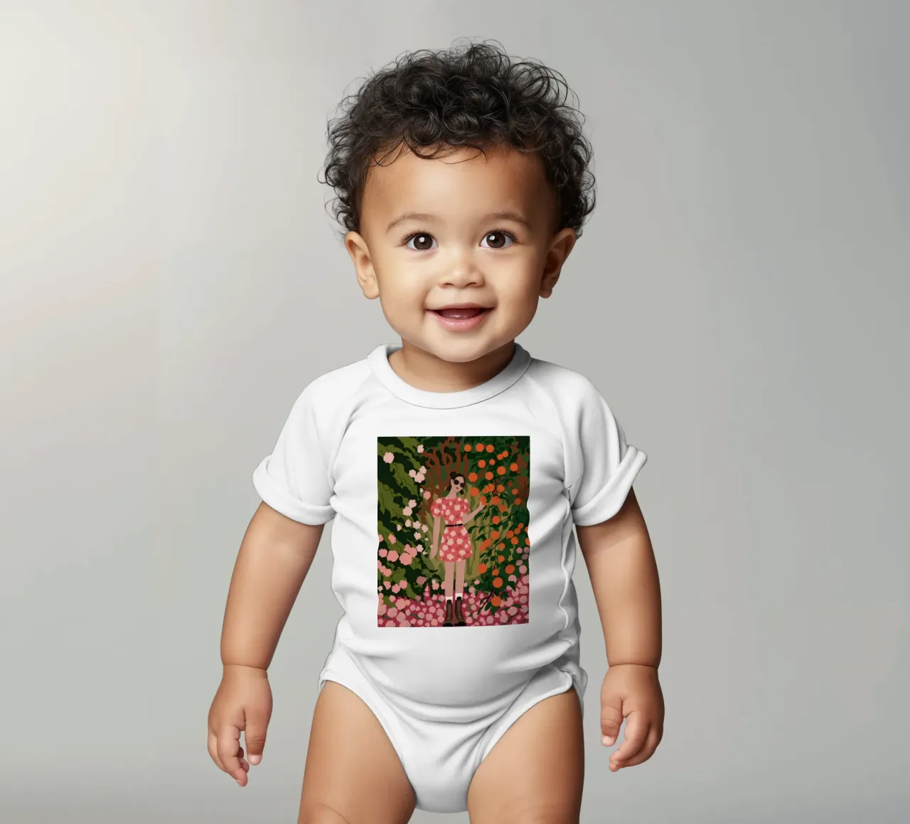 Blumengarten Einsamkeit Kurzarm Babybody von Veiled Canvas