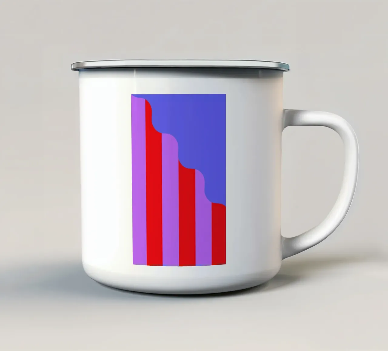 Stripes and Waves enamel mug by La Come Di