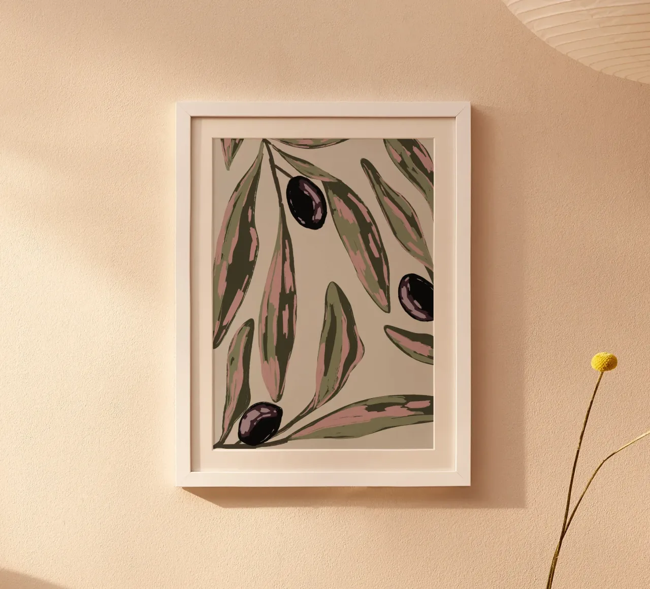 Foglie di olivo poster con telaio in alluminio da Sixmai