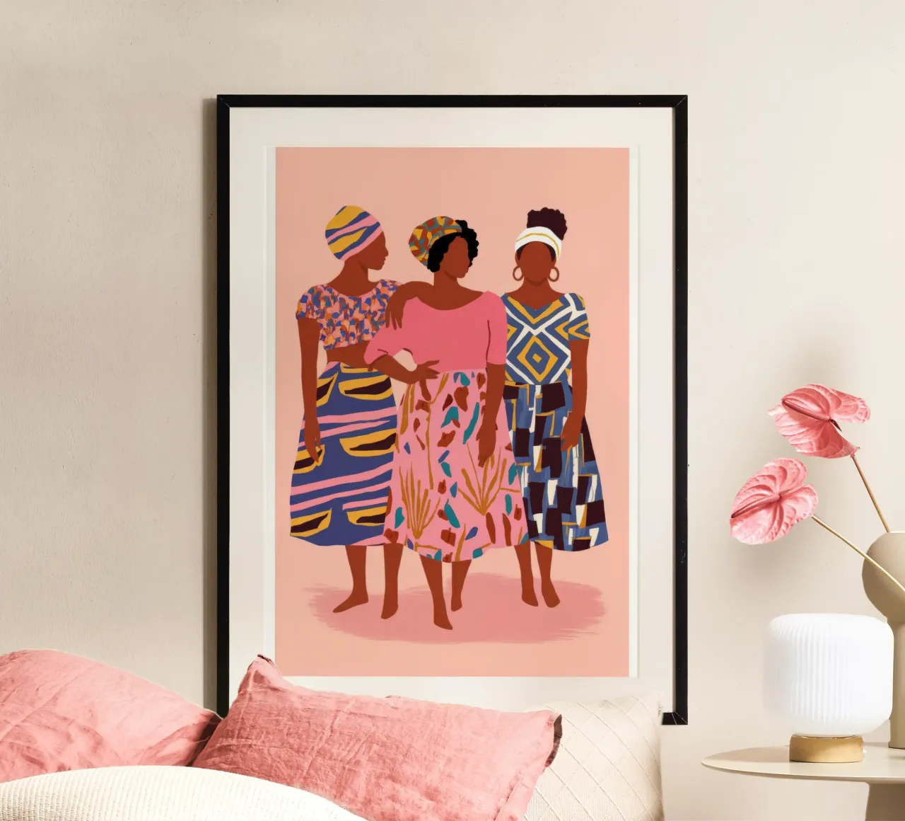 Unità culturale colorata poster con telaio in legno da Veiled Canvas