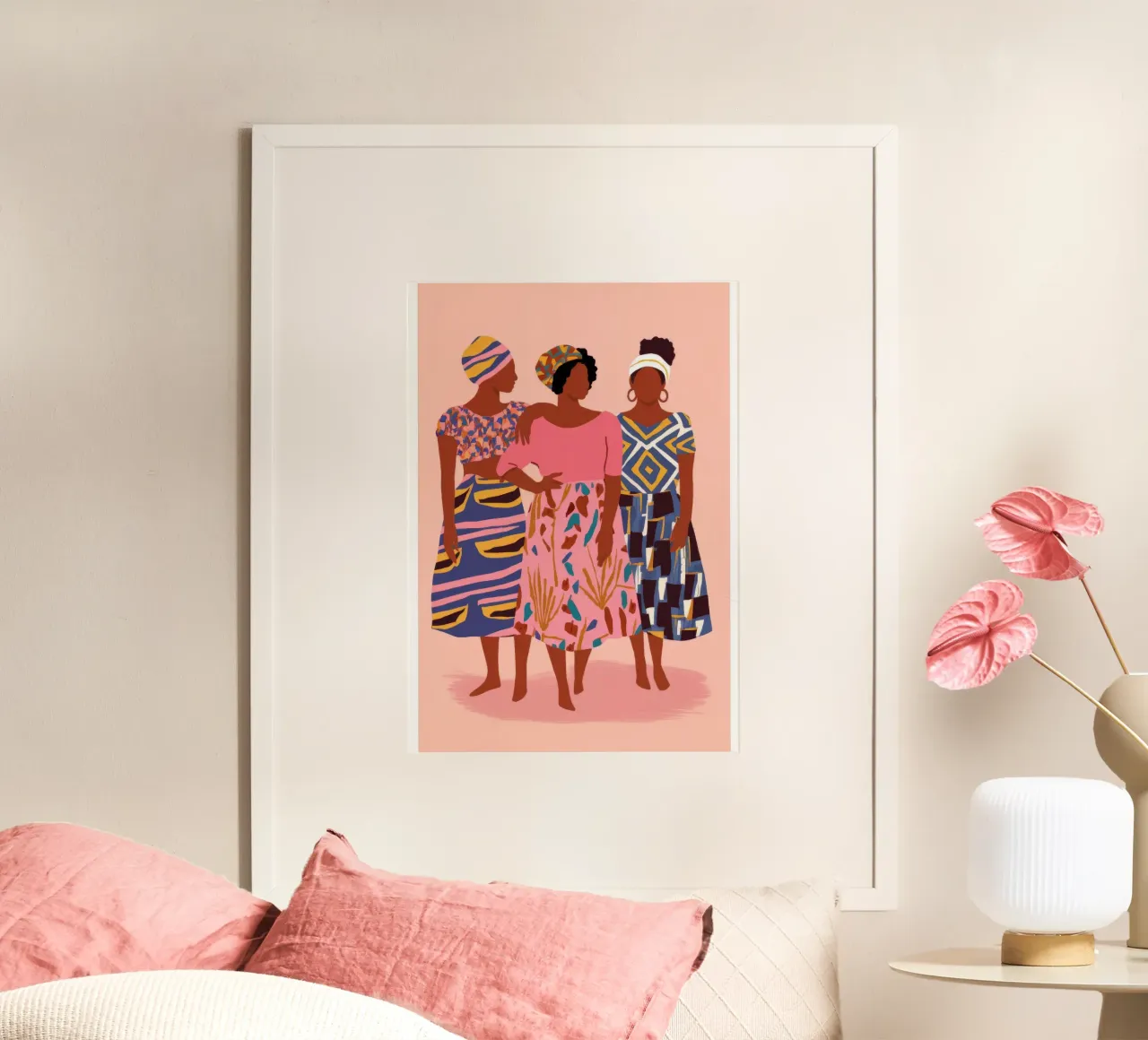 Unità culturale colorata poster con telaio in legno da Veiled Canvas