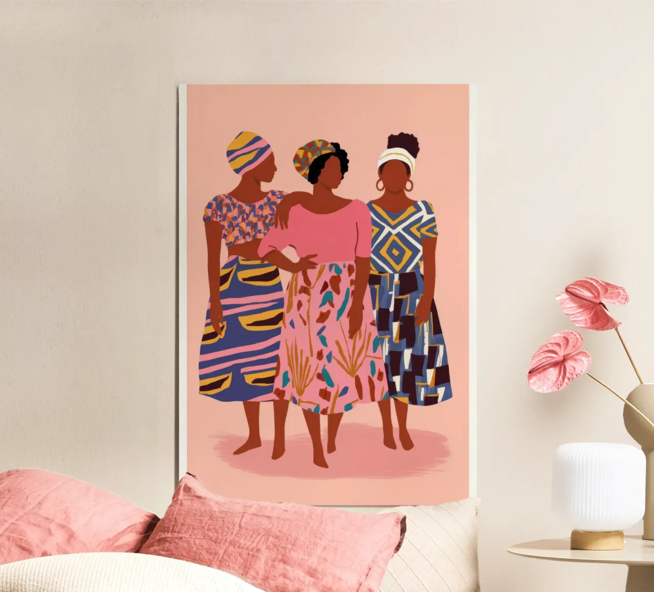 Unità culturale colorata poster con telaio in legno da Veiled Canvas