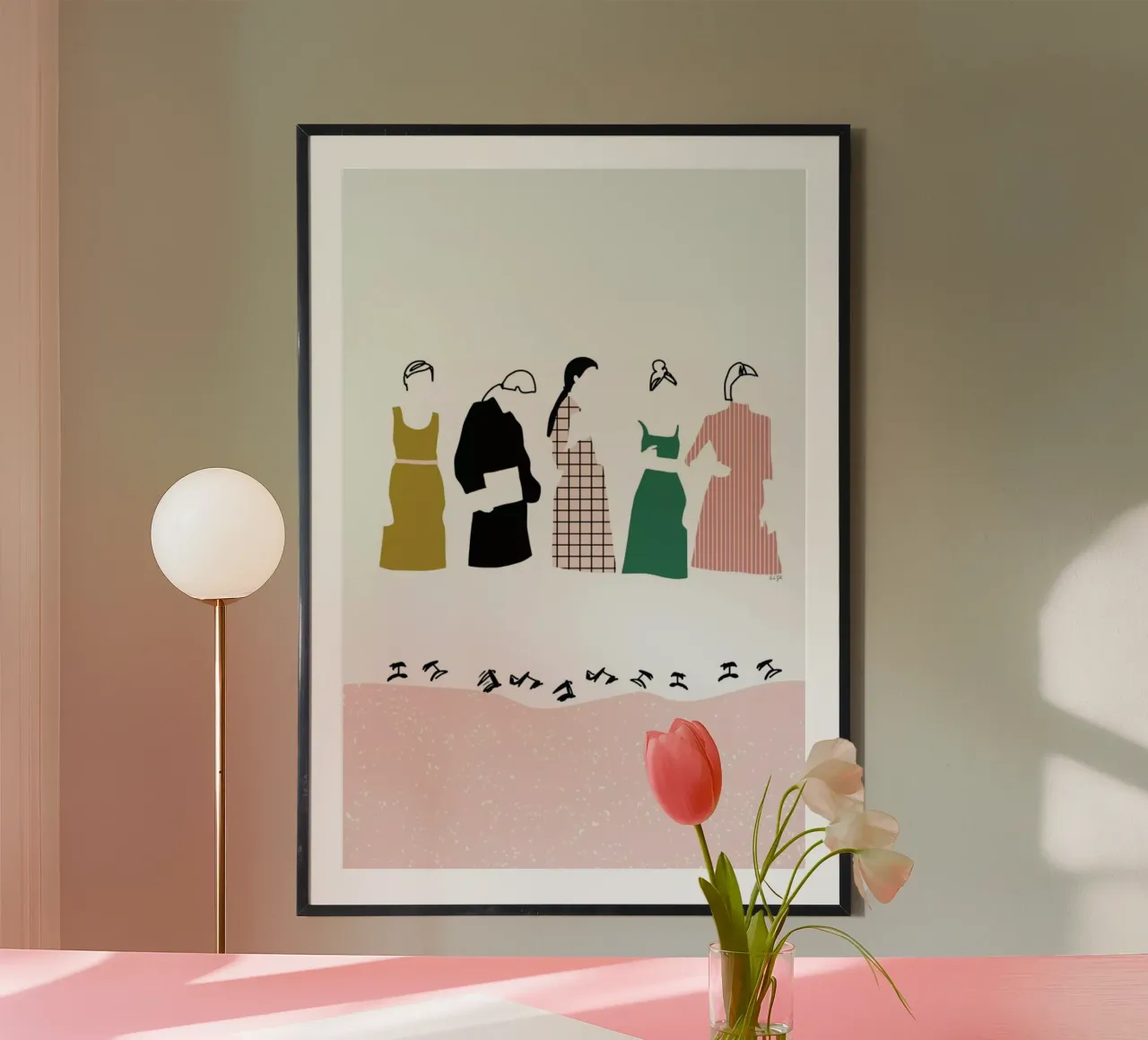 Fashion Line poster avec cadre en aluminium de Linda Gobeta