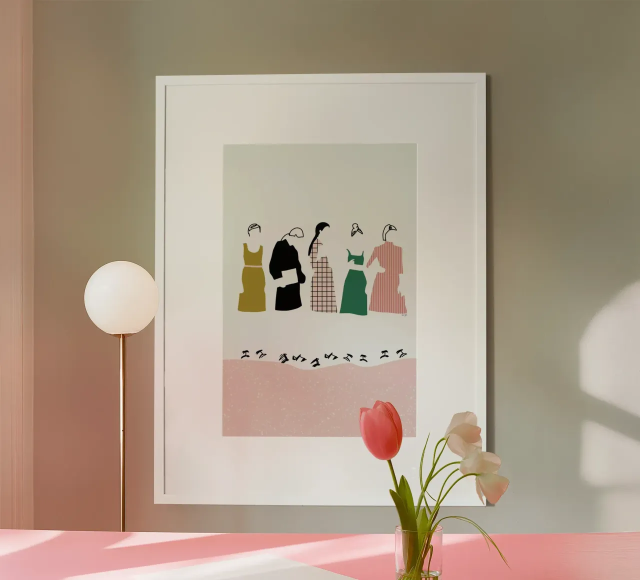 Fashion Line poster avec cadre en aluminium de Linda Gobeta