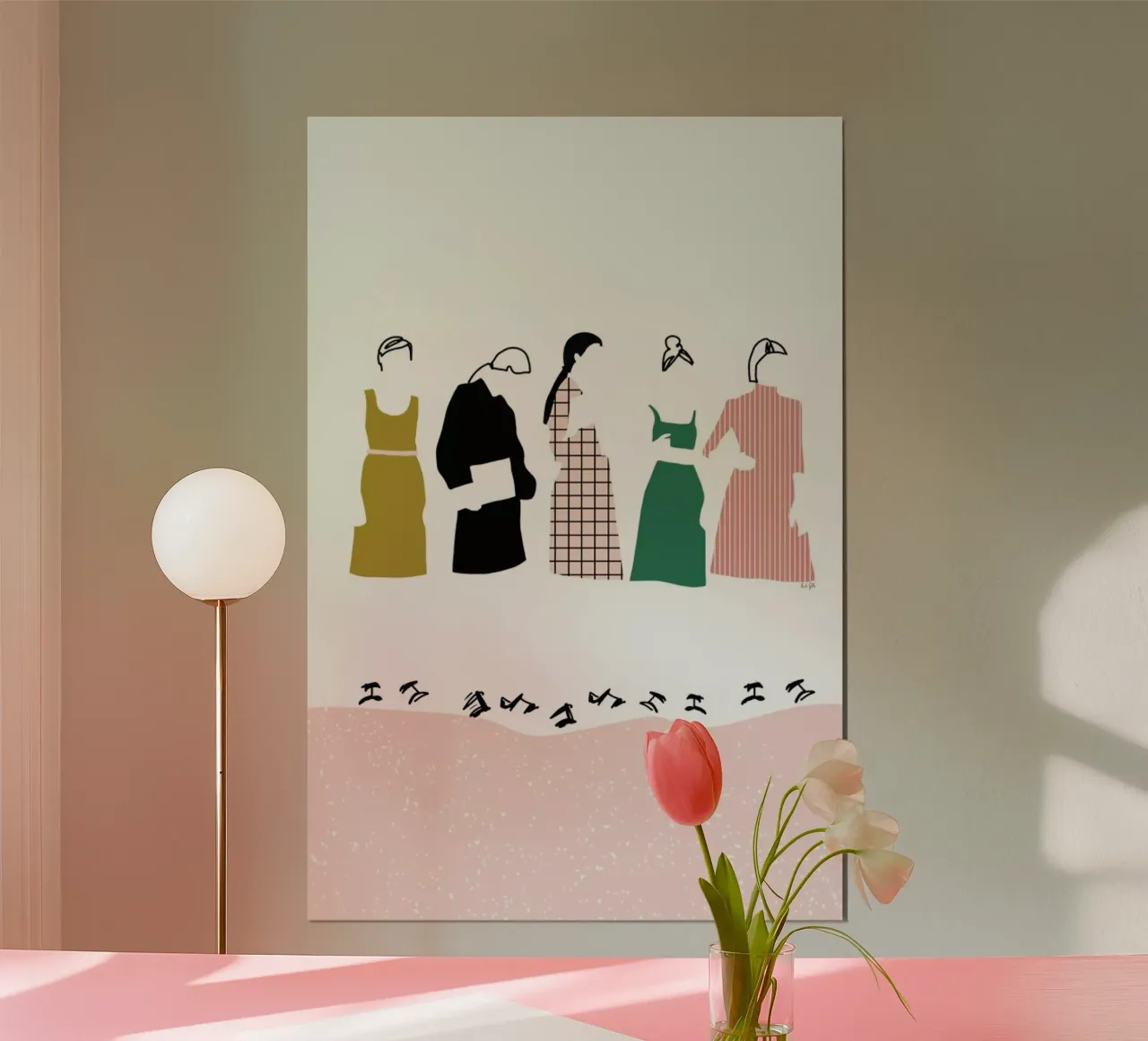 Fashion Line poster avec cadre en aluminium de Linda Gobeta