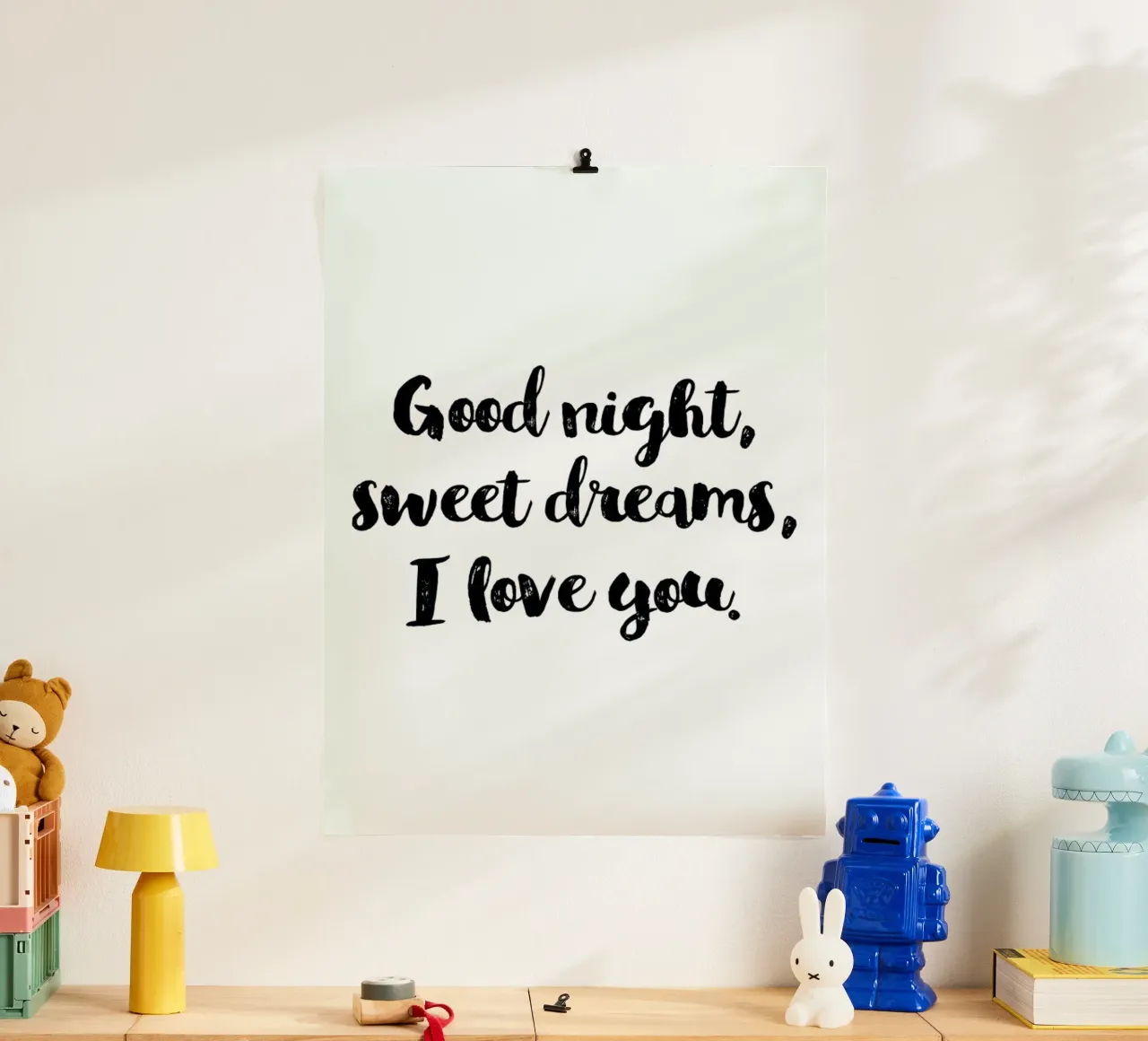 Sweet Dreams poster con telaio in legno da Little Flourishes