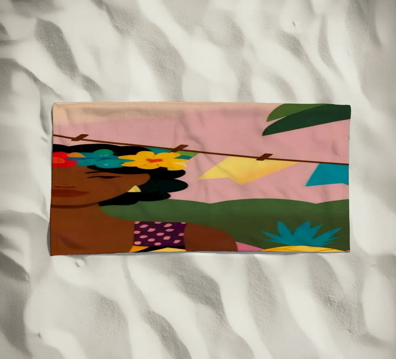 Fantasia di frutta tropicale telo mare da Veiled Canvas