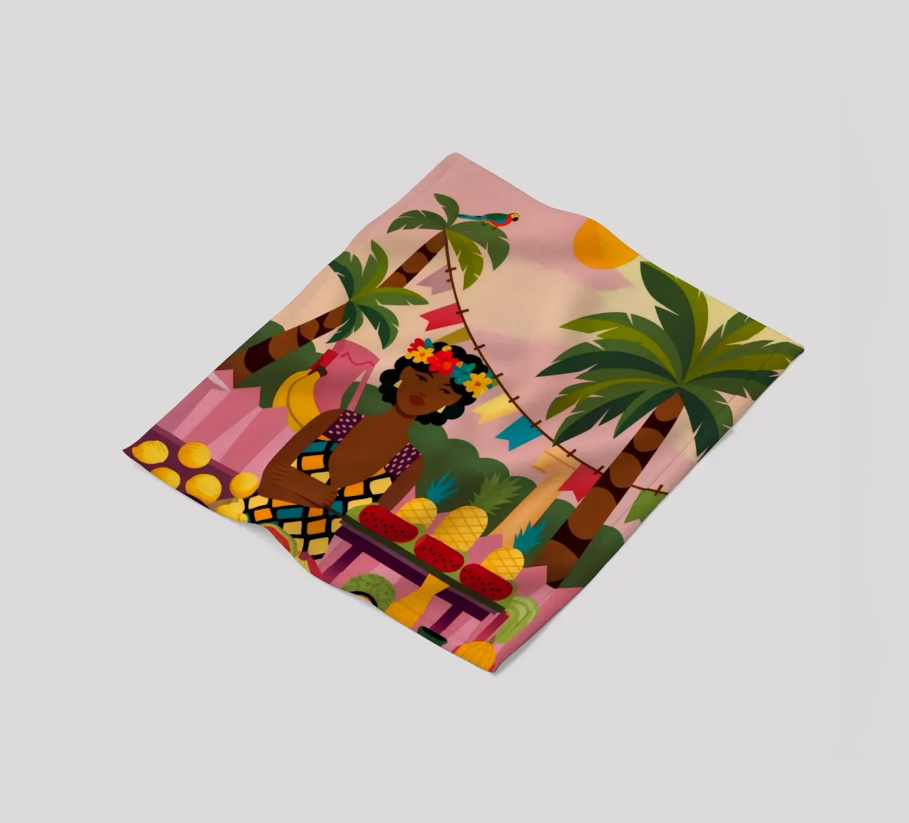 Fantasia di frutta tropicale coperta in pile da Veiled Canvas