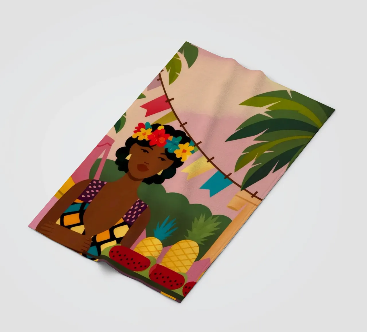 Fantasia di frutta tropicale coperta in pile da Veiled Canvas