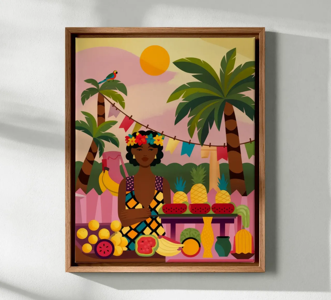 Fantasia di frutta tropicale tela con Cornice a cassetta da Veiled Canvas