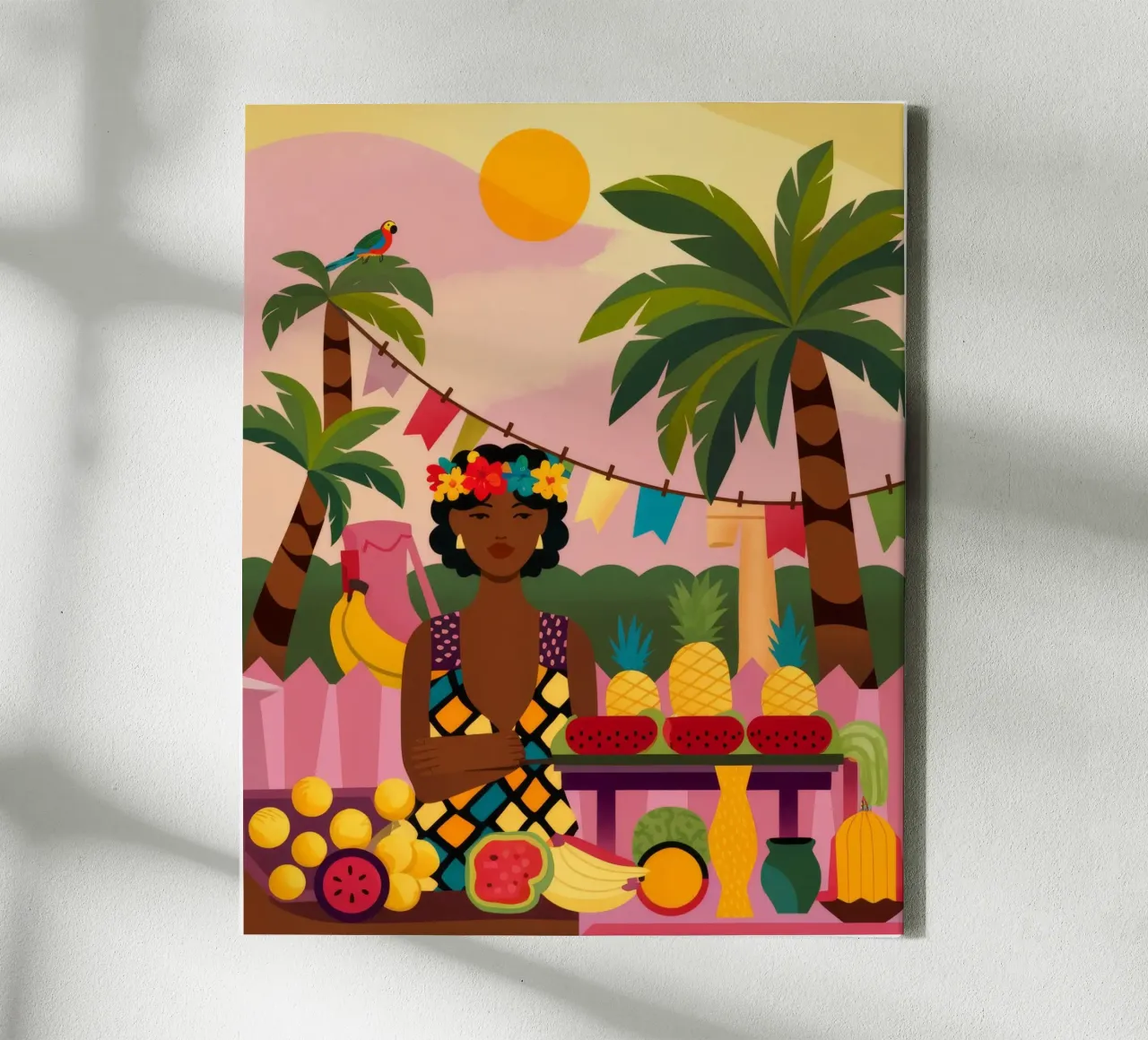 Fantasia di frutta tropicale tela con Cornice a cassetta da Veiled Canvas