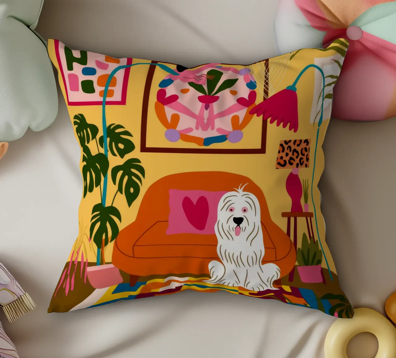Accogliente angolo canino cuscino da Veiled Canvas