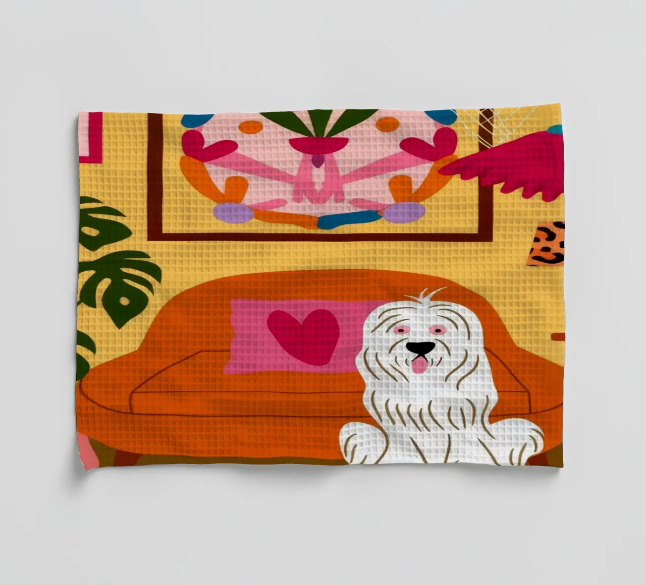 Accogliente angolo canino canovaccio da cucina da Veiled Canvas