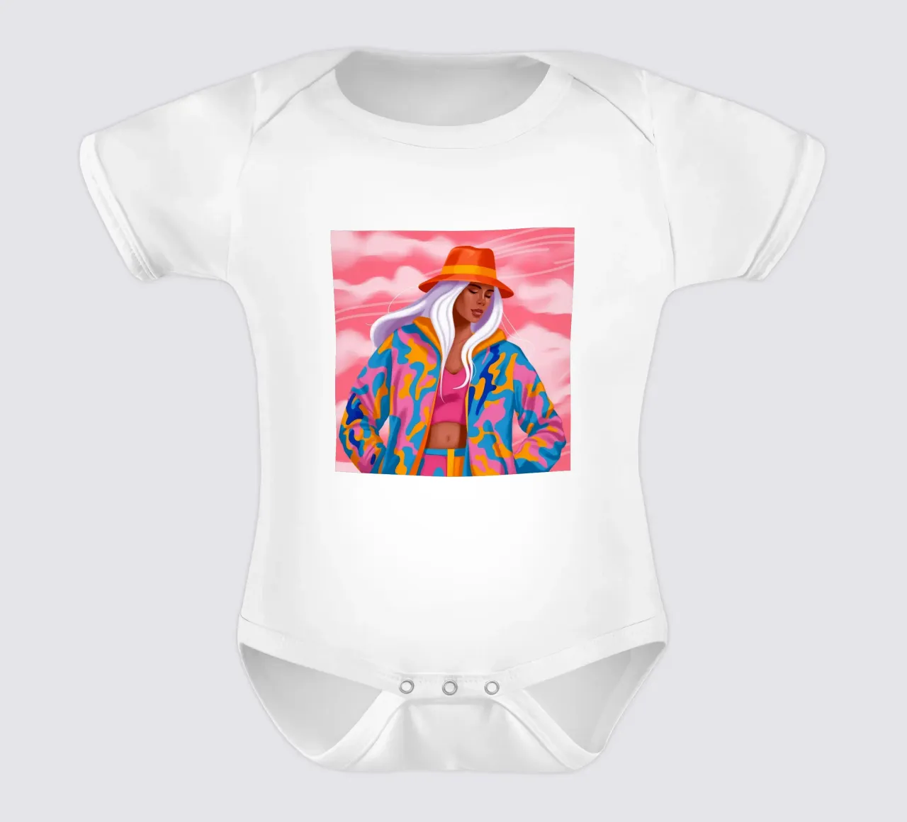 Libertà di flusso alla moda body neonato maniche corte da Veiled Canvas