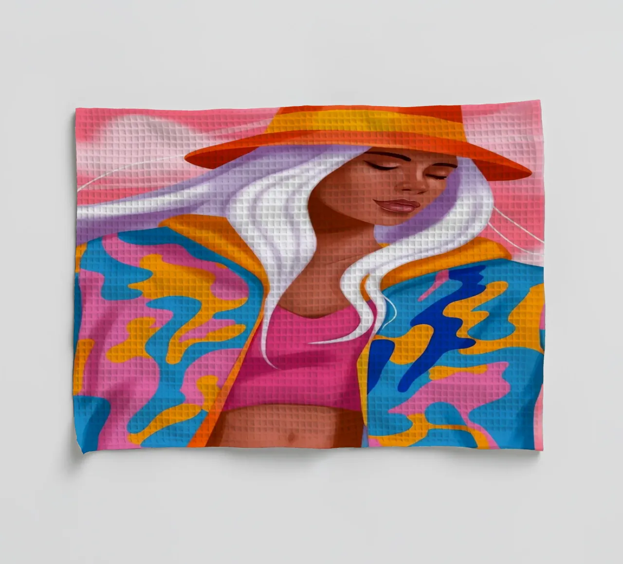 Fashionable Flow Freedom tea towel by Veiled Canvas