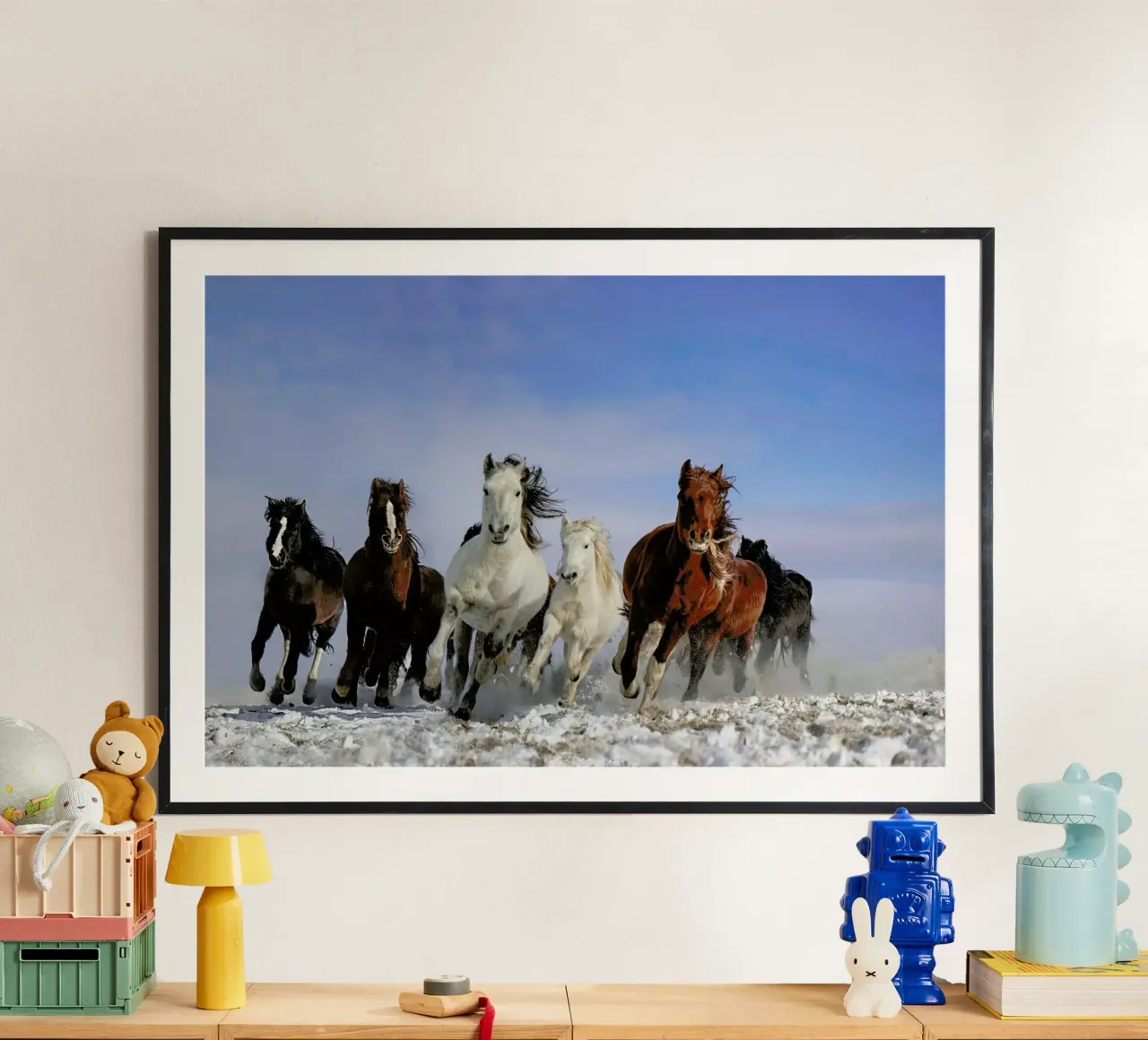 Mongolia Horses - Lib - Zhang carta hahnemühle da Pictufy