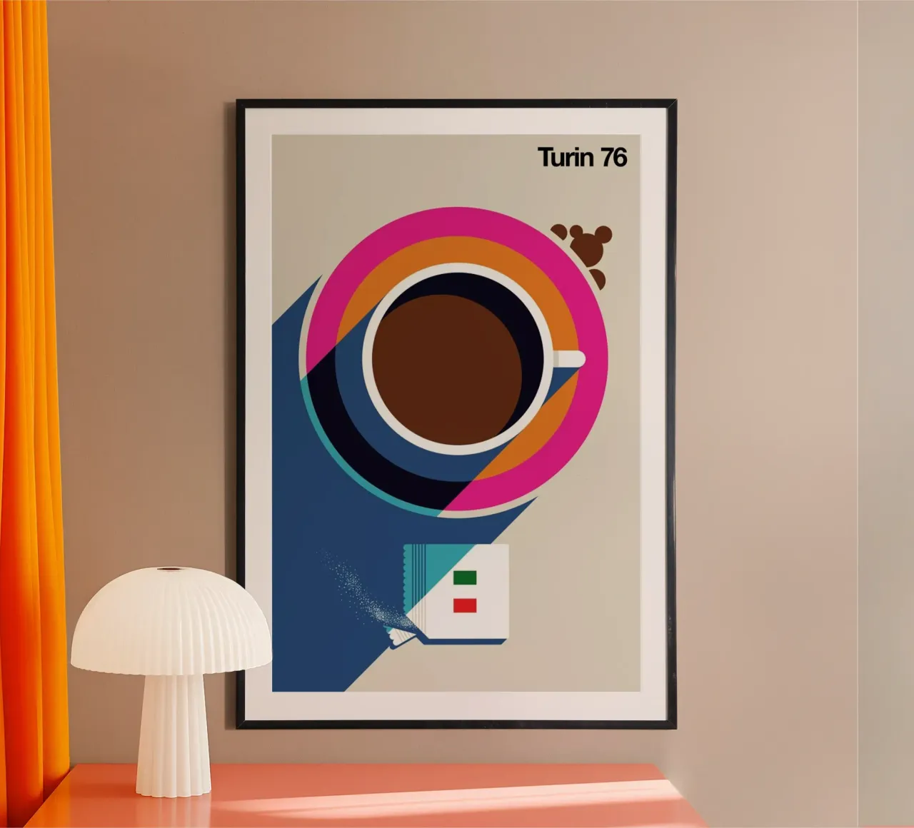 Turin 76 poster con telaio in legno da Bo Lundberg