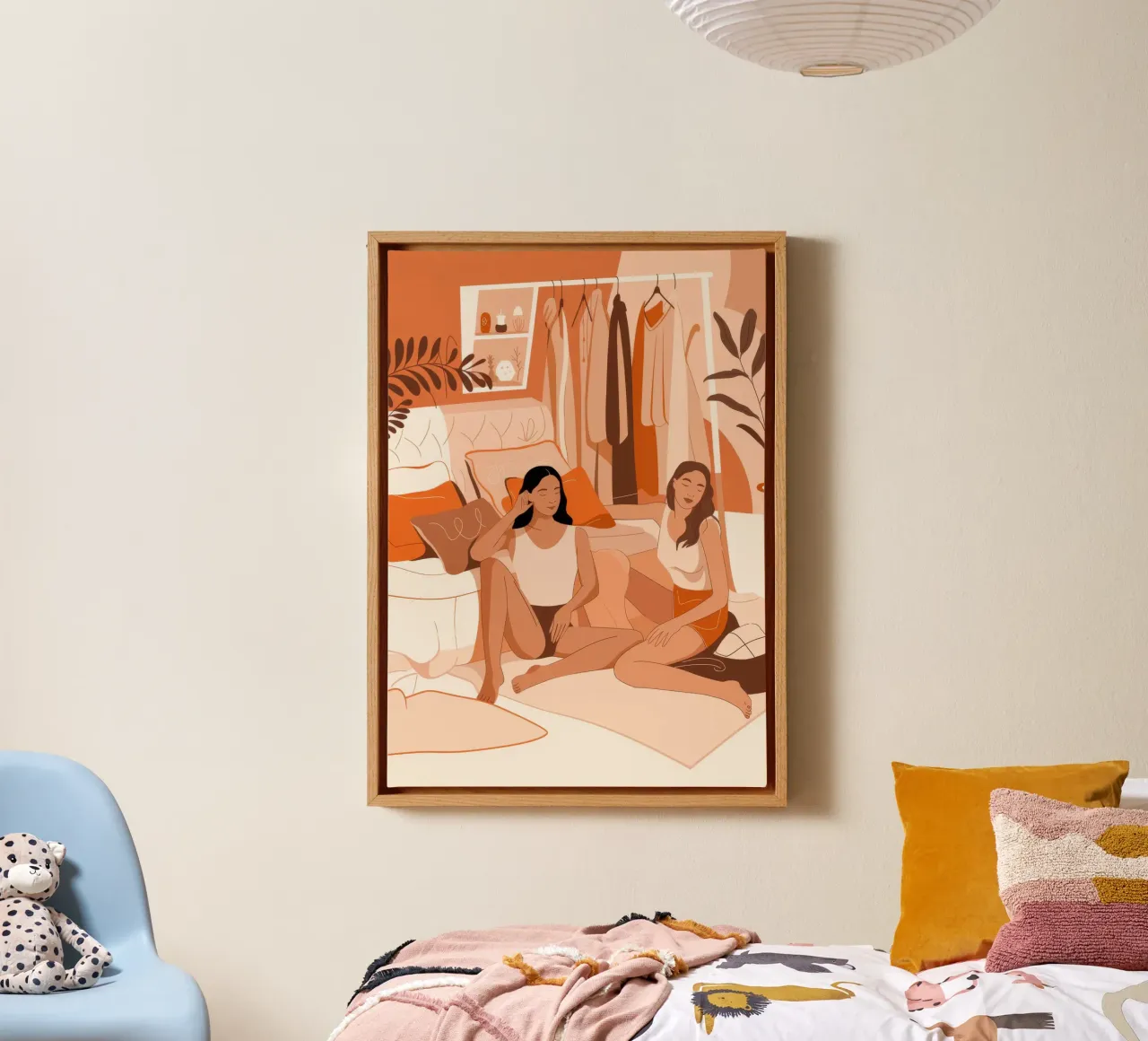 Momenti di intimità in camera da letto tela con Cornice a cassetta da Veiled Canvas