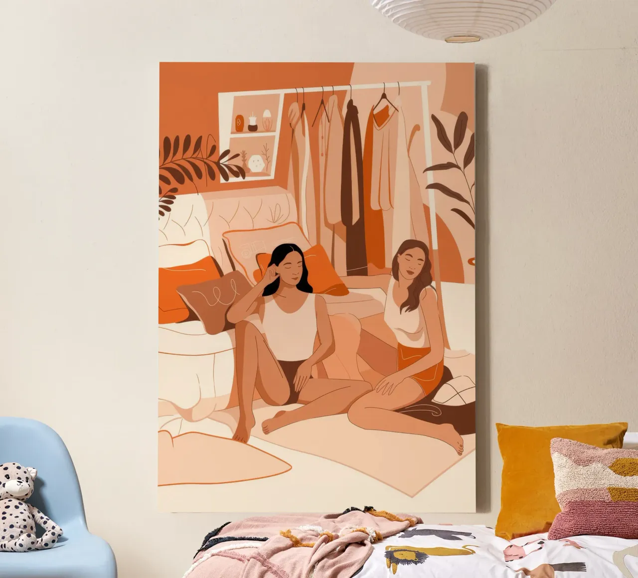 Momenti di intimità in camera da letto tela con Cornice a cassetta da Veiled Canvas